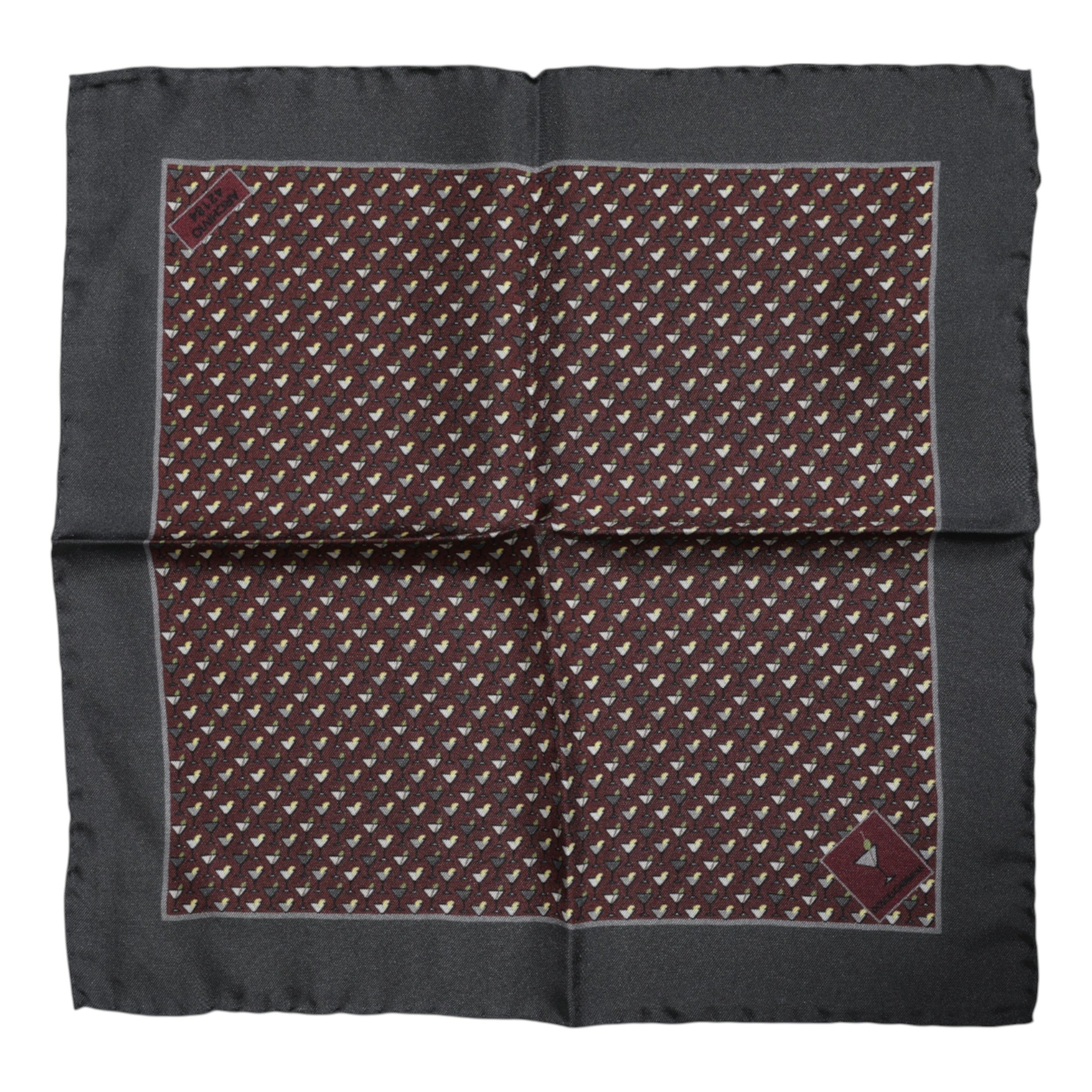 Dolce & Gabbana Rödbrun Cocktail Sidensjalett Fyrkantig Foulard