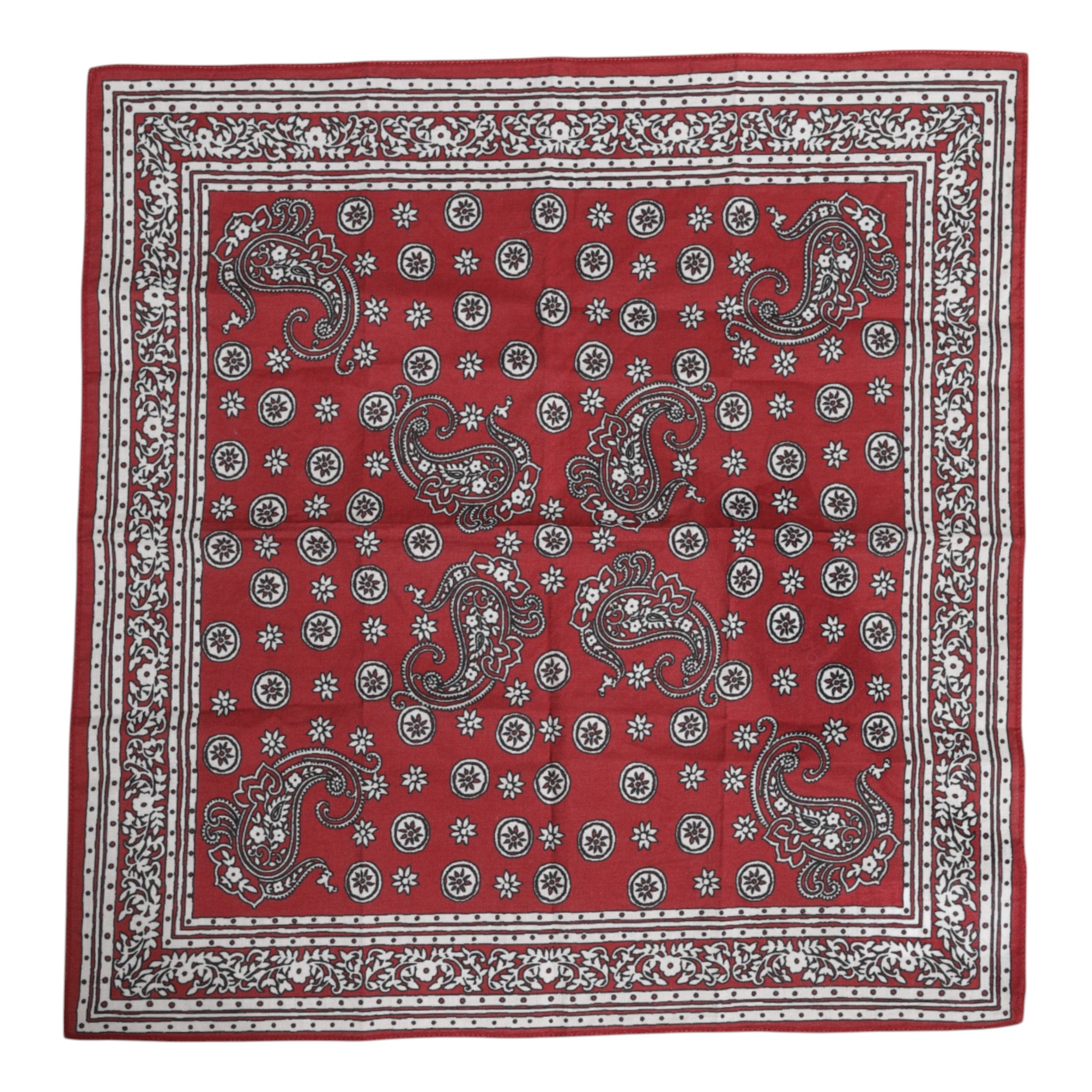Dolce & Gabbana Röd Blommig Bomullshalsduk med Fyrkantig Foulard