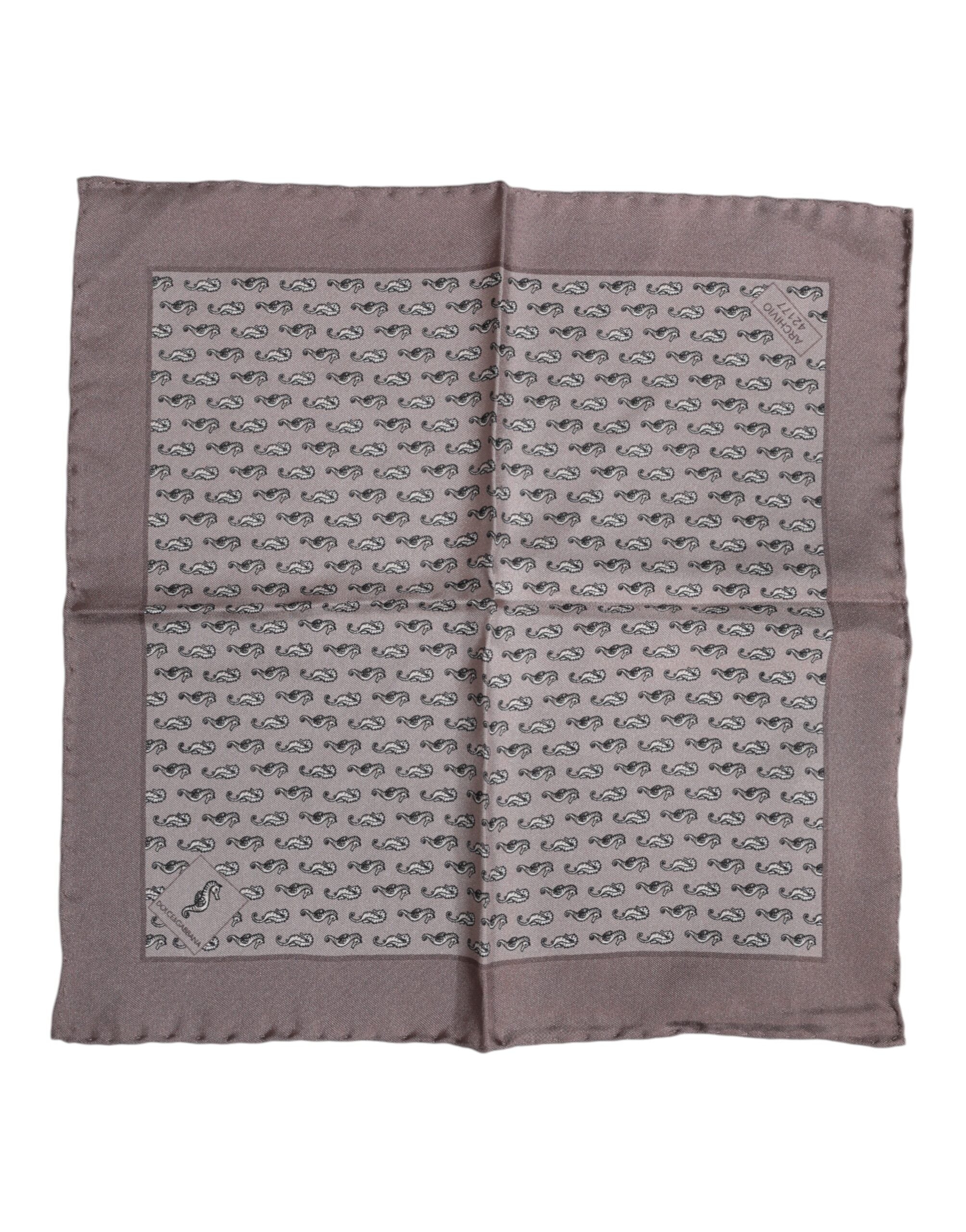 Dolce & Gabbana Brun Sjöhäst Siden Fyrkantig Foulard Halsduk