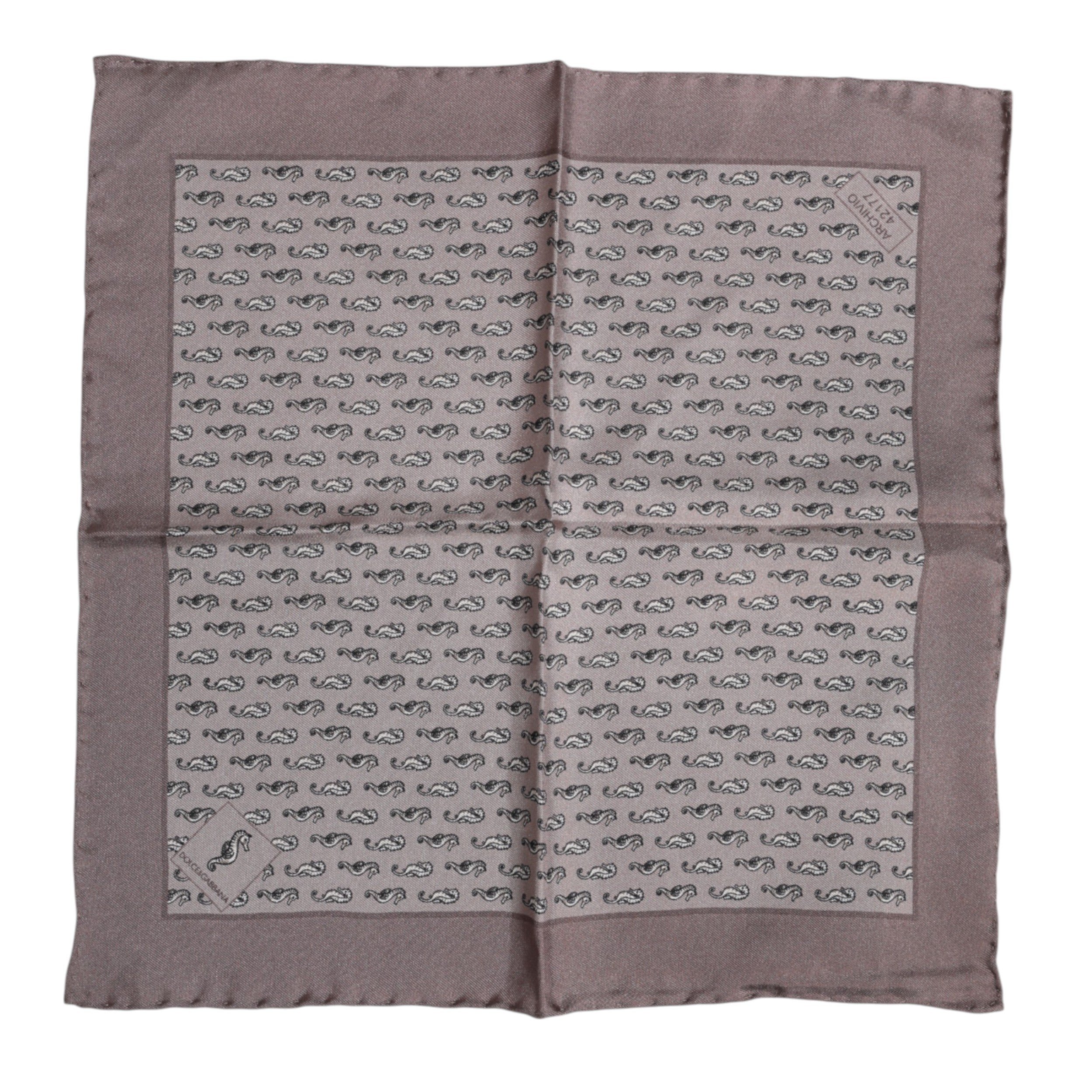 Dolce & Gabbana Brun Sjöhäst Siden Fyrkantig Foulard Halsduk