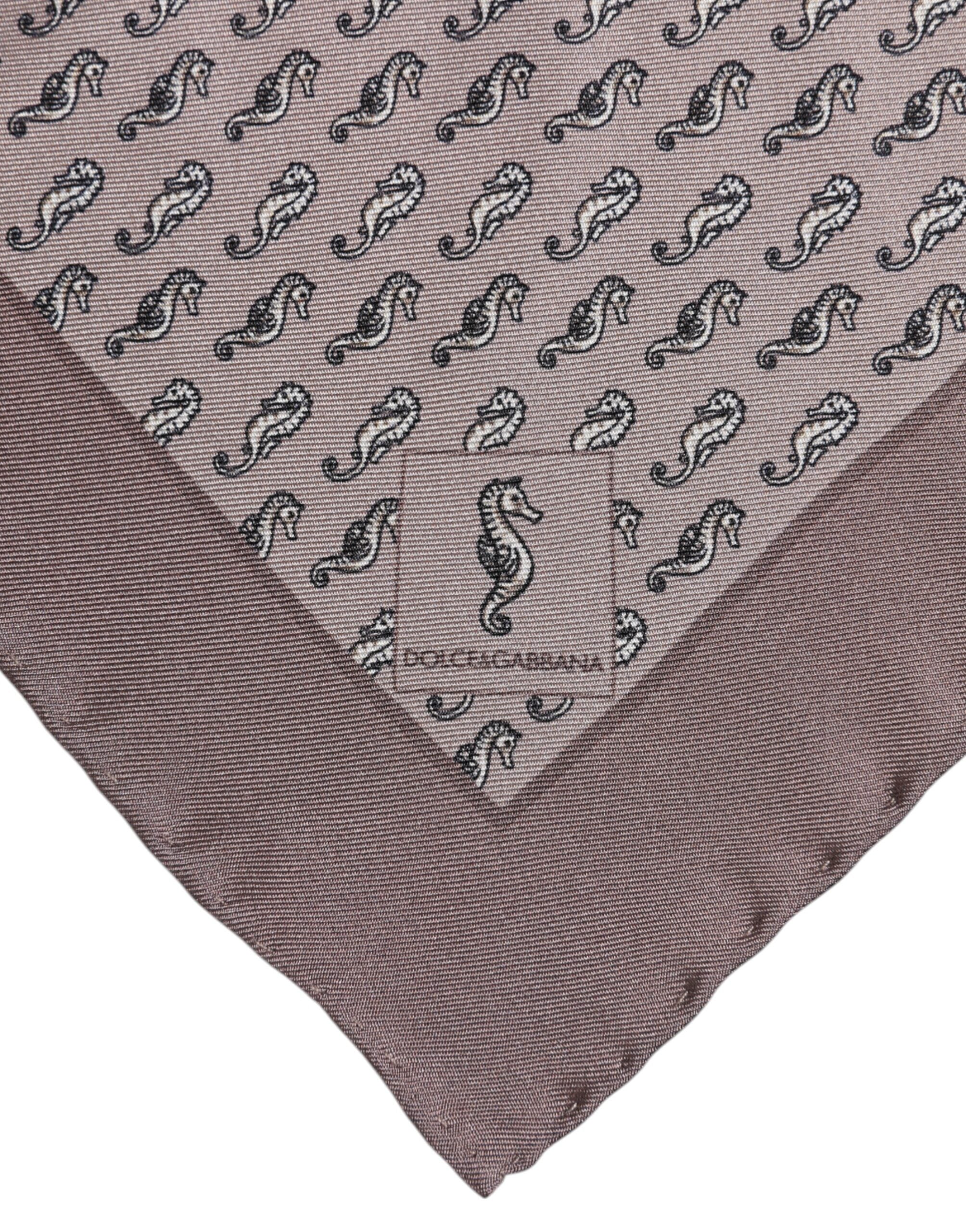 Dolce & Gabbana Brun Sjöhäst Siden Fyrkantig Foulard Halsduk