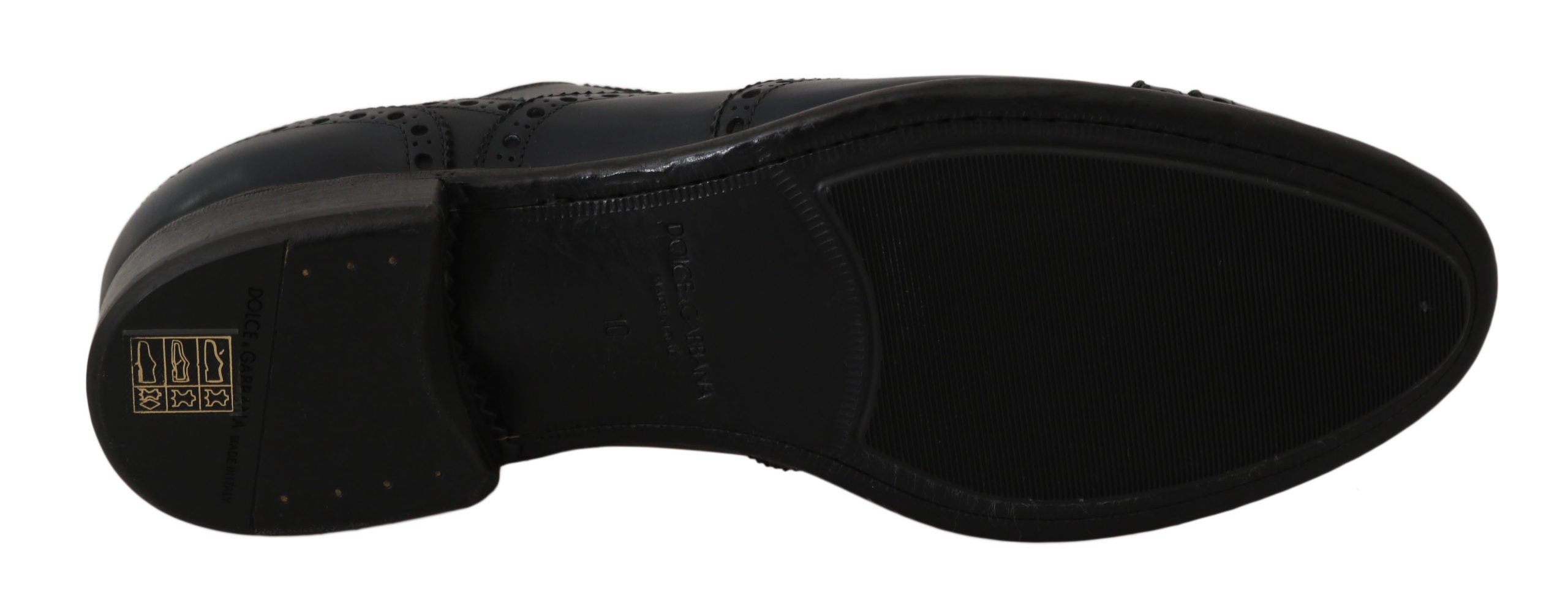 Dolce & Gabbana Mörkblå Läder Wingtip Oxford Finskor