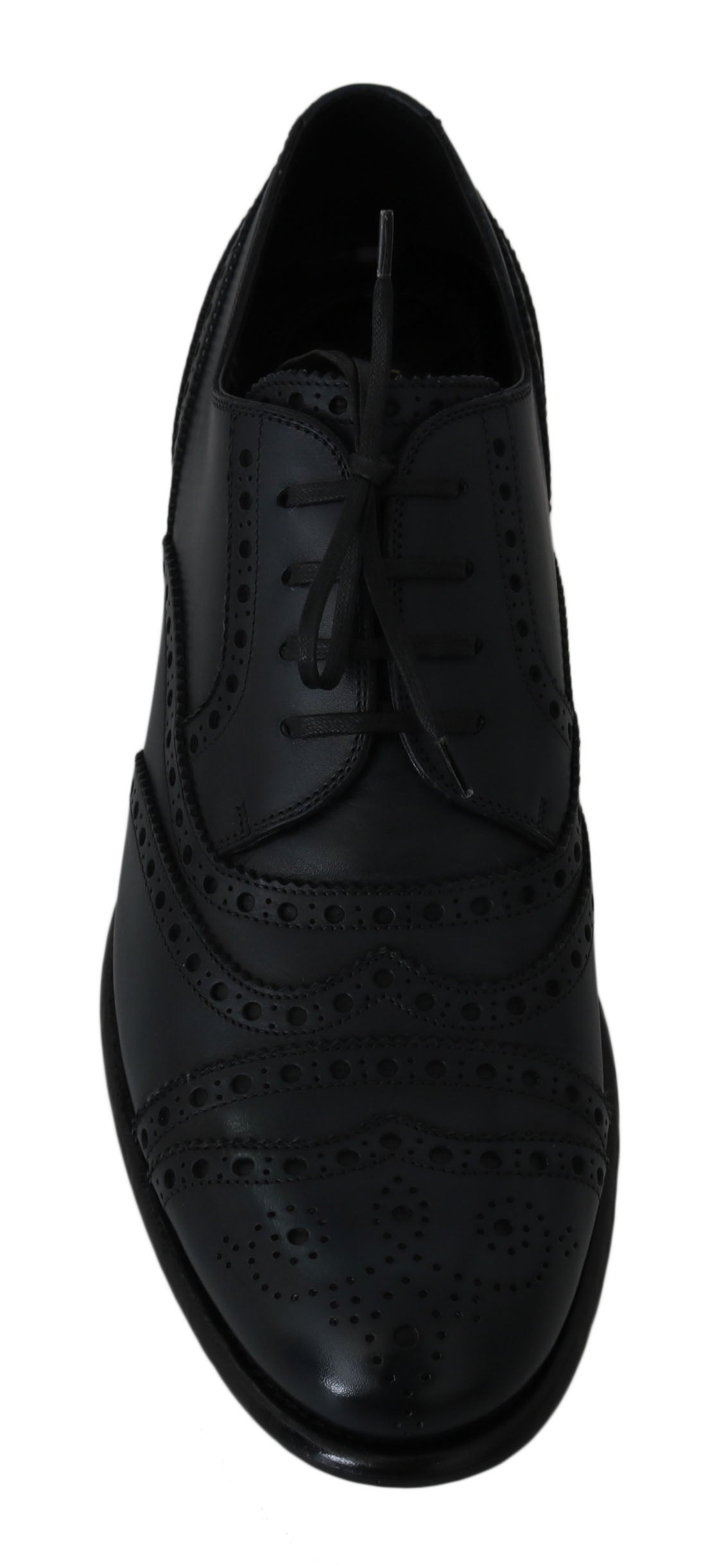 Dolce & Gabbana Mörkblå Läder Wingtip Oxford Finskor