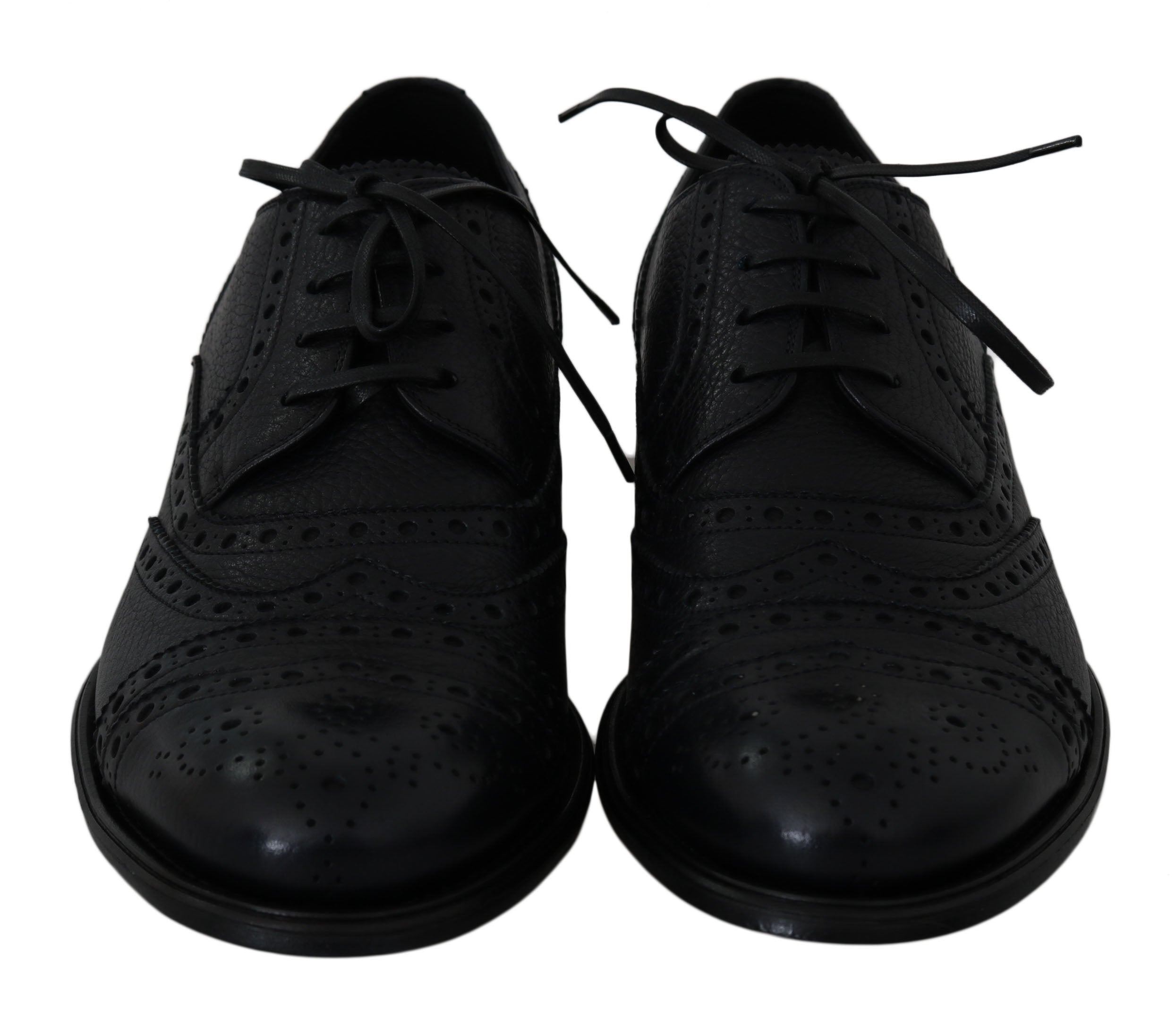 Dolce & Gabbana Blå Läder Wingtip Oxford Finskor