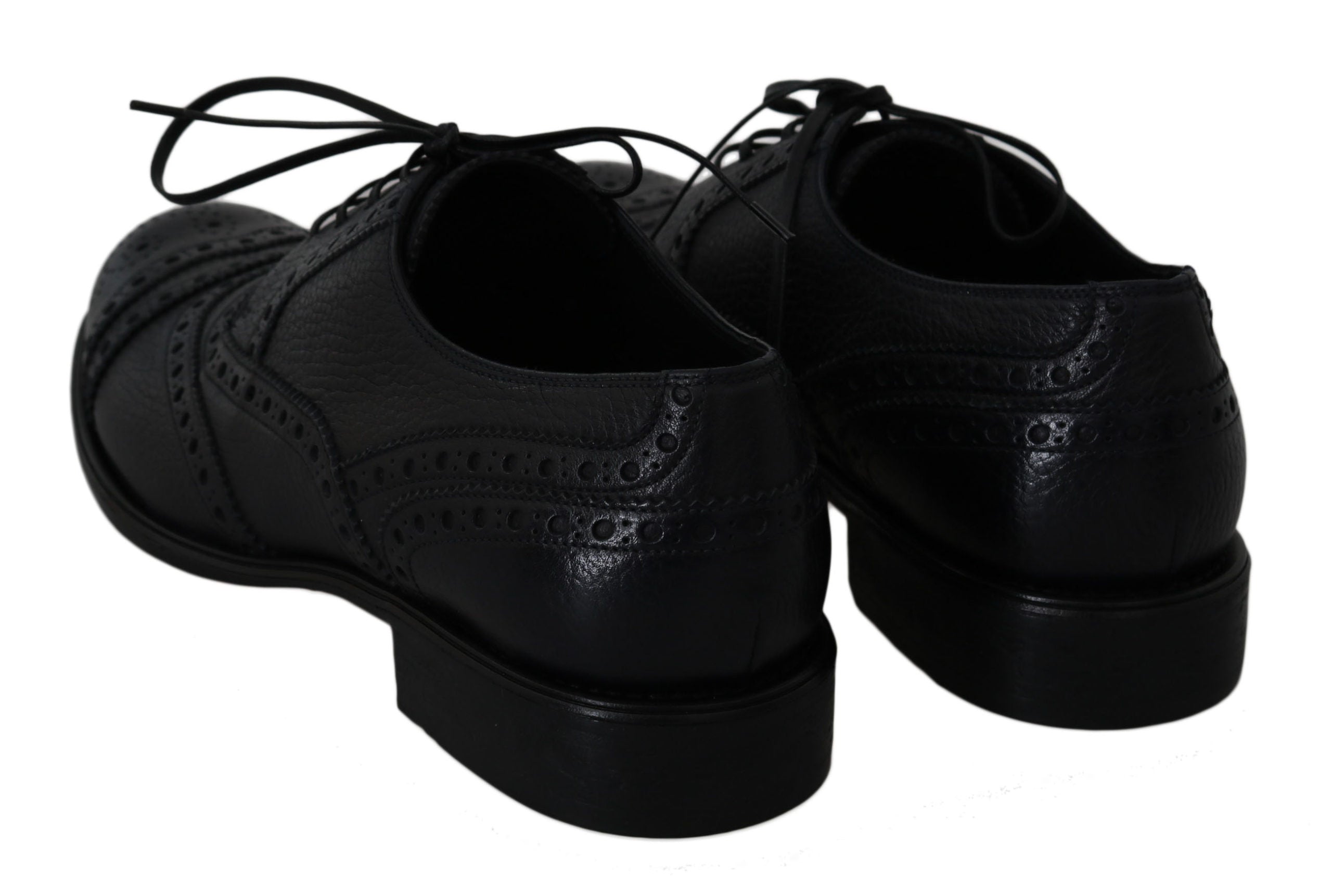 Dolce & Gabbana Blå Läder Wingtip Oxford Finskor