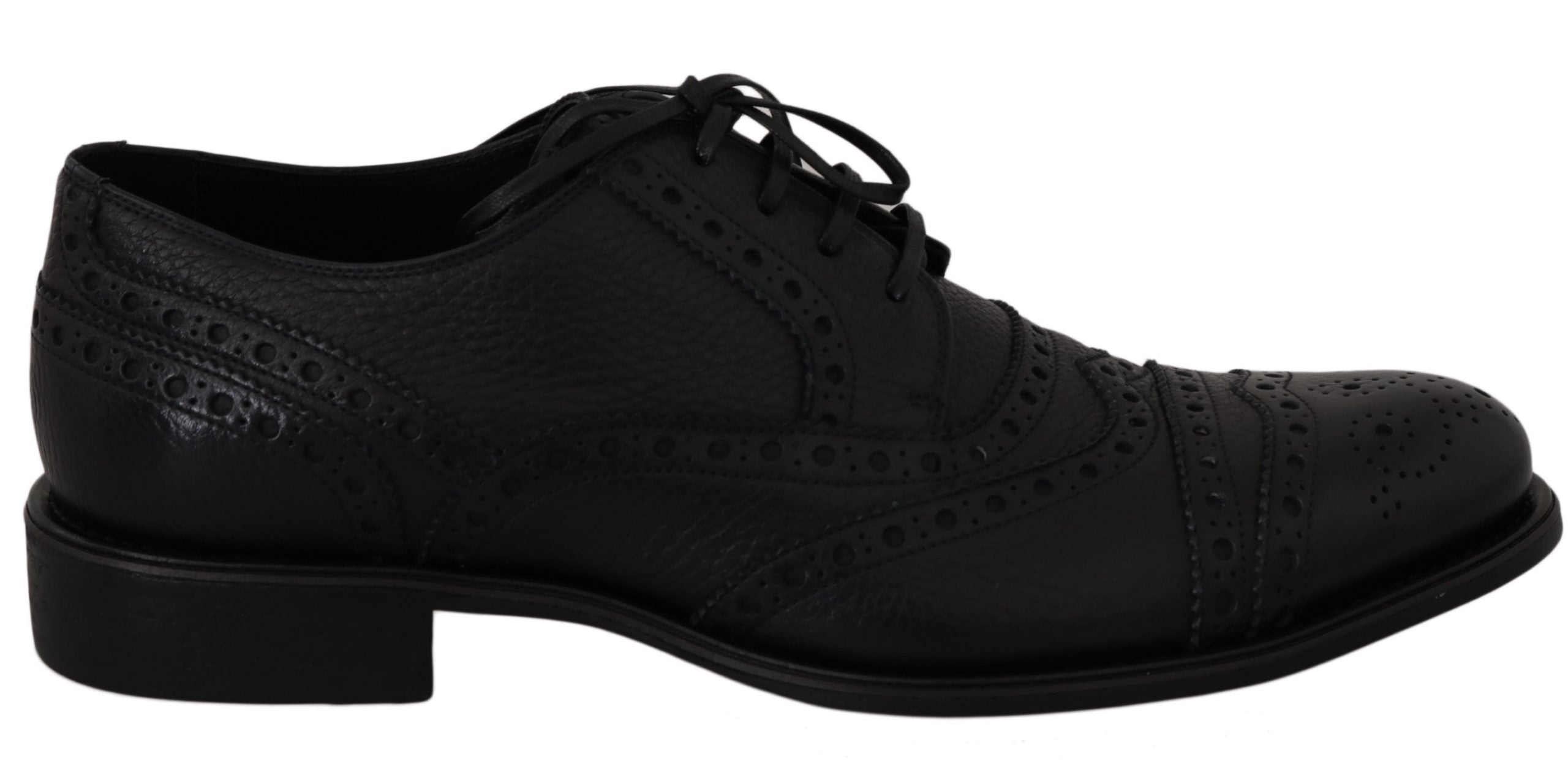 Dolce & Gabbana Blå Läder Wingtip Oxford Finskor