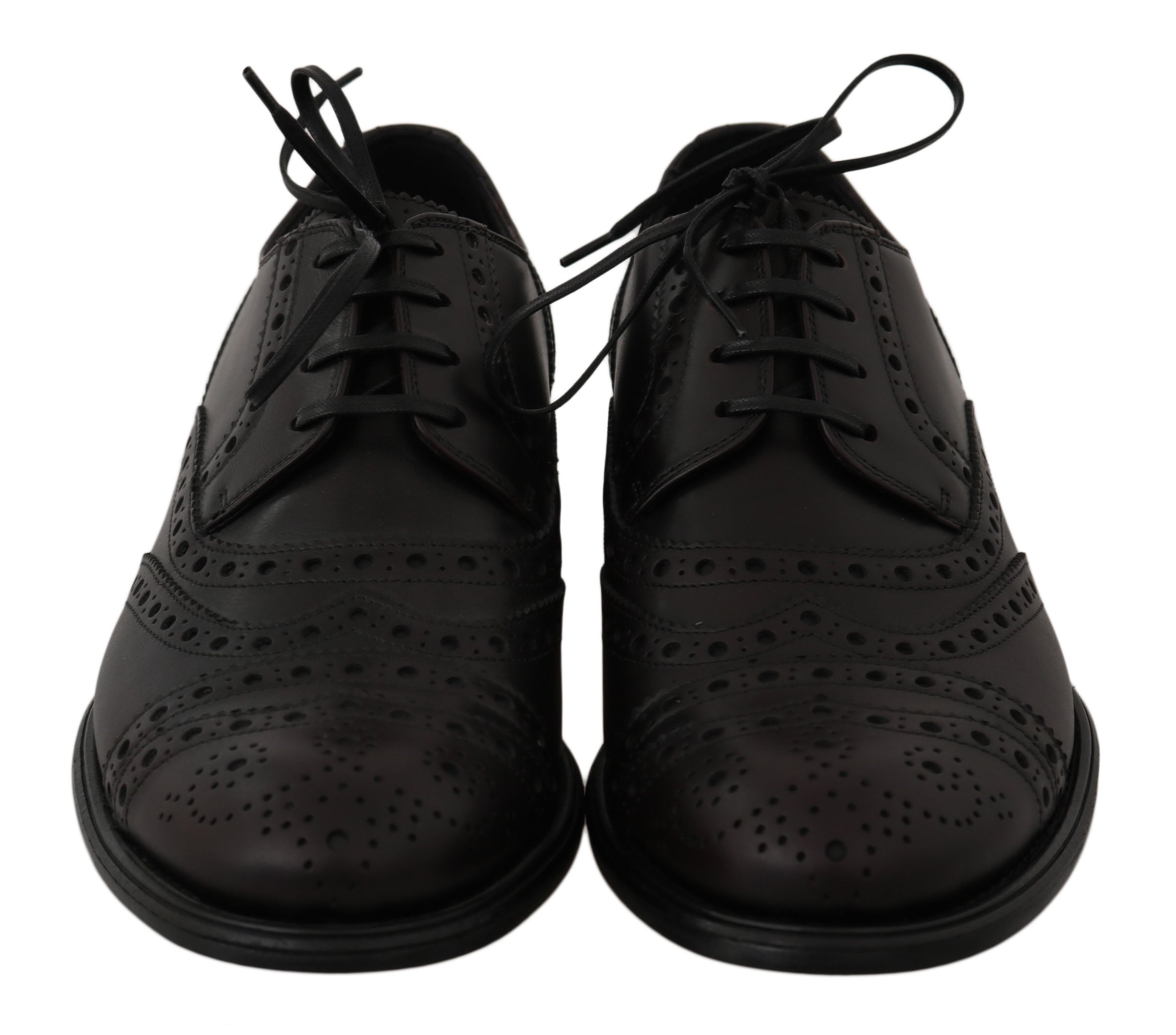 Dolce & Gabbana Svarta Läder Wingtip Oxford Finskor