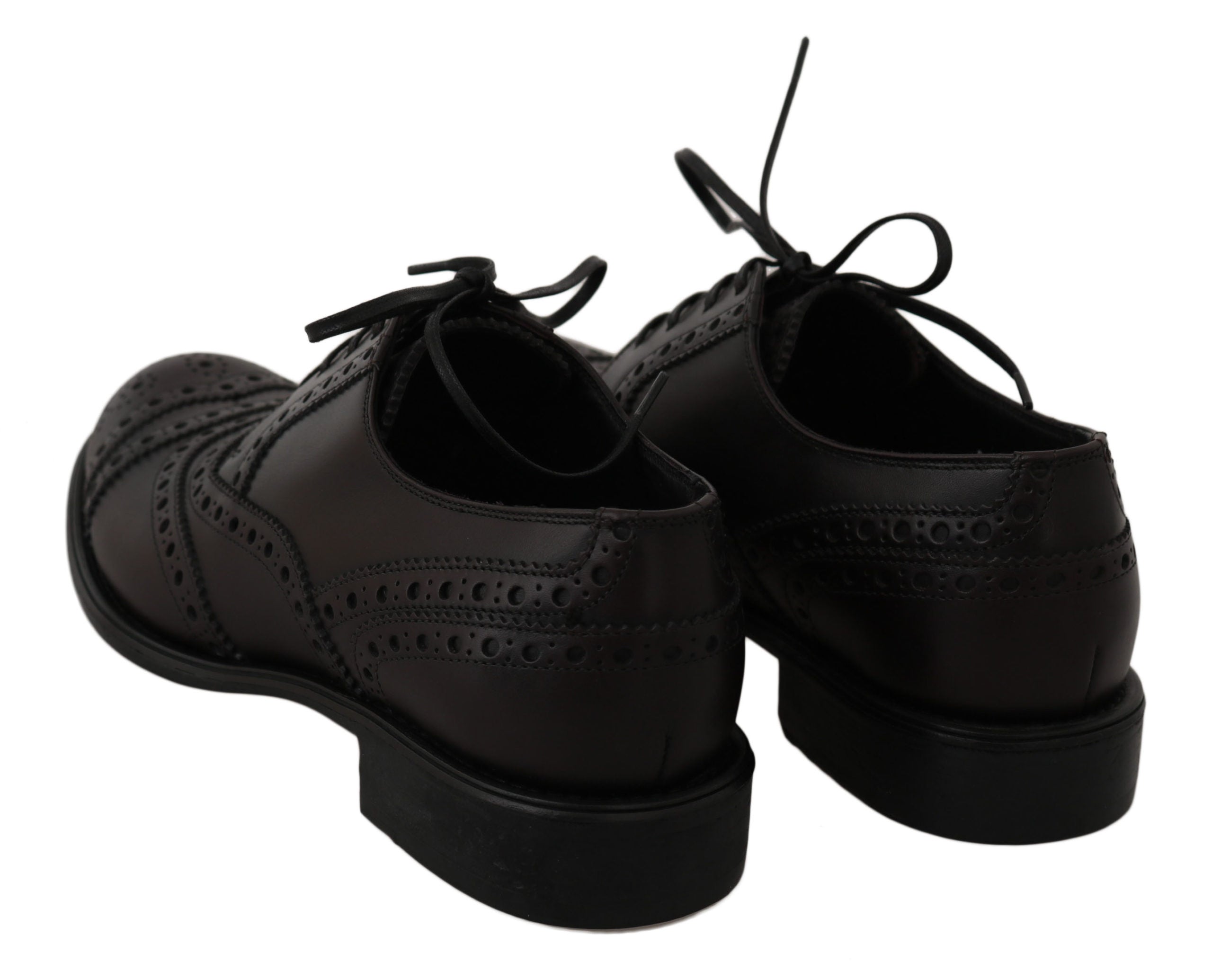 Dolce & Gabbana Svarta Läder Wingtip Oxford Finskor