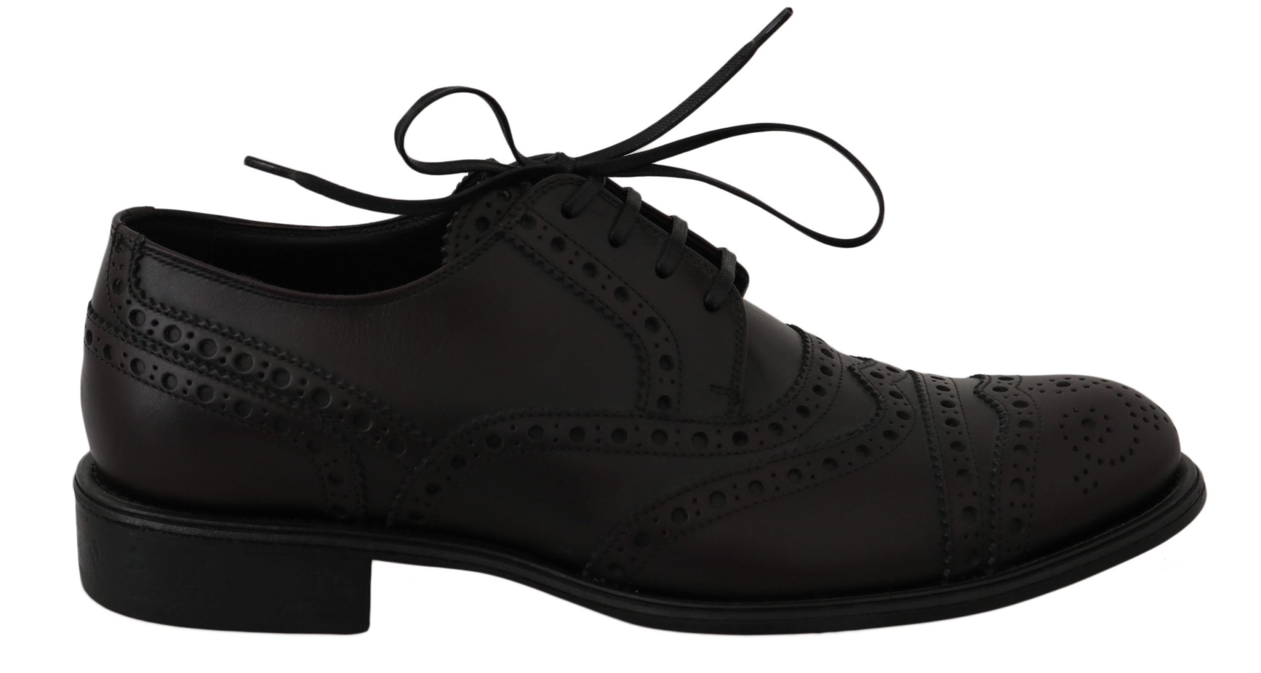 Dolce & Gabbana Svarta Läder Wingtip Oxford Finskor