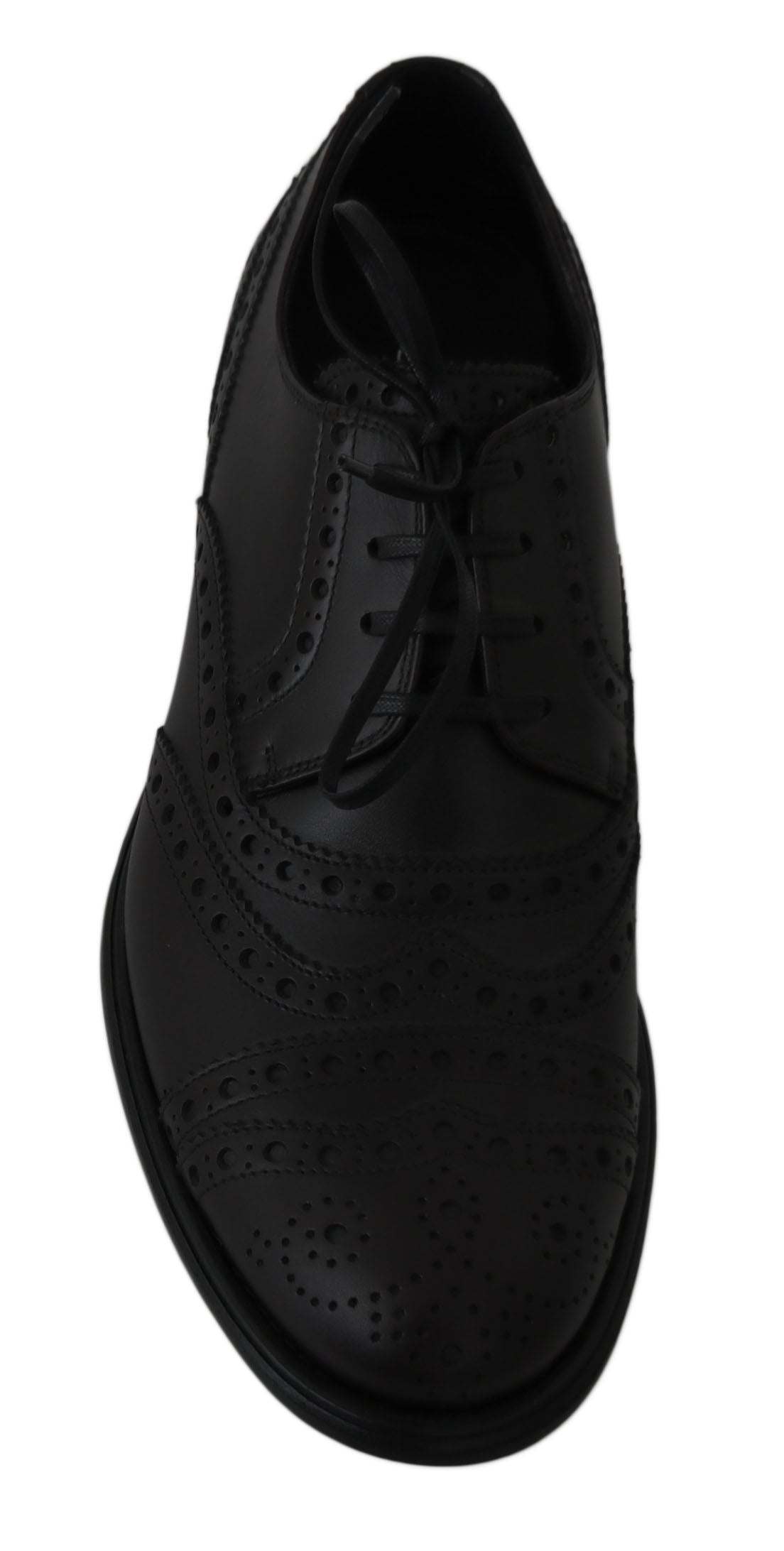 Dolce & Gabbana Svarta Läder Wingtip Oxford Finskor