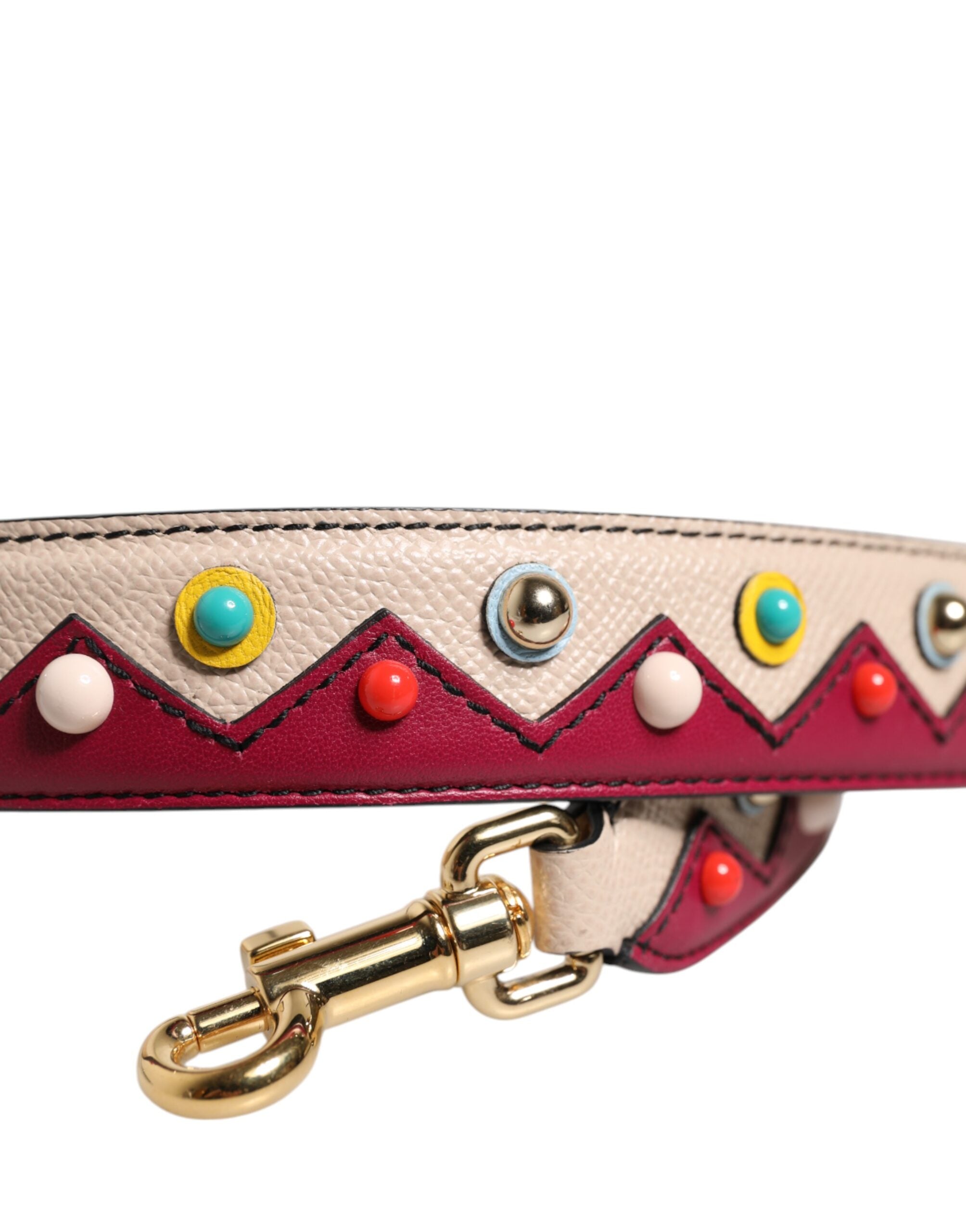 Dolce & Gabbana Beige Röd Läderväska Tillbehör Axelrem