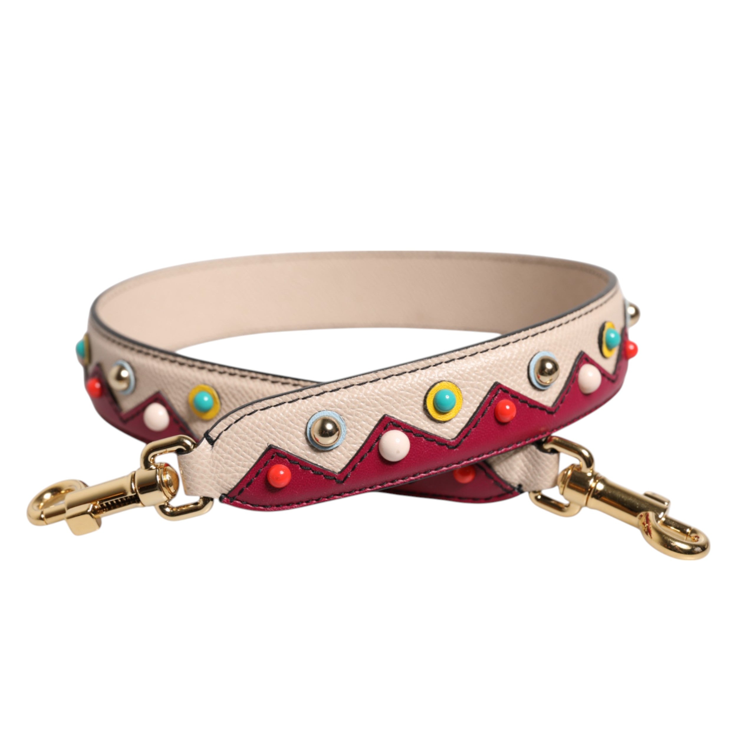 Dolce & Gabbana Beige Röd Läderväska Tillbehör Axelrem