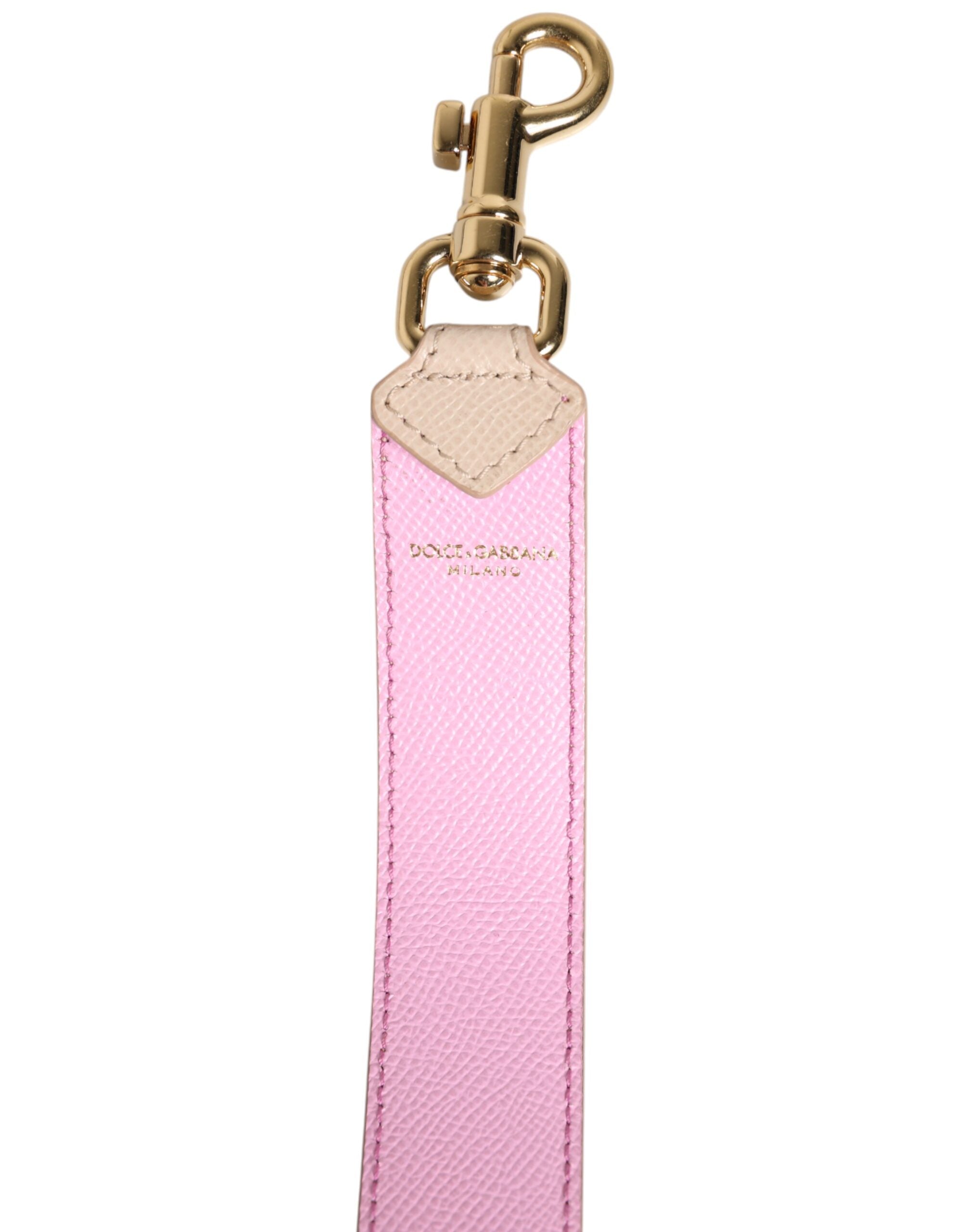 Dolce & Gabbana Beige Rosa Läderväska Tillbehör Axelrem