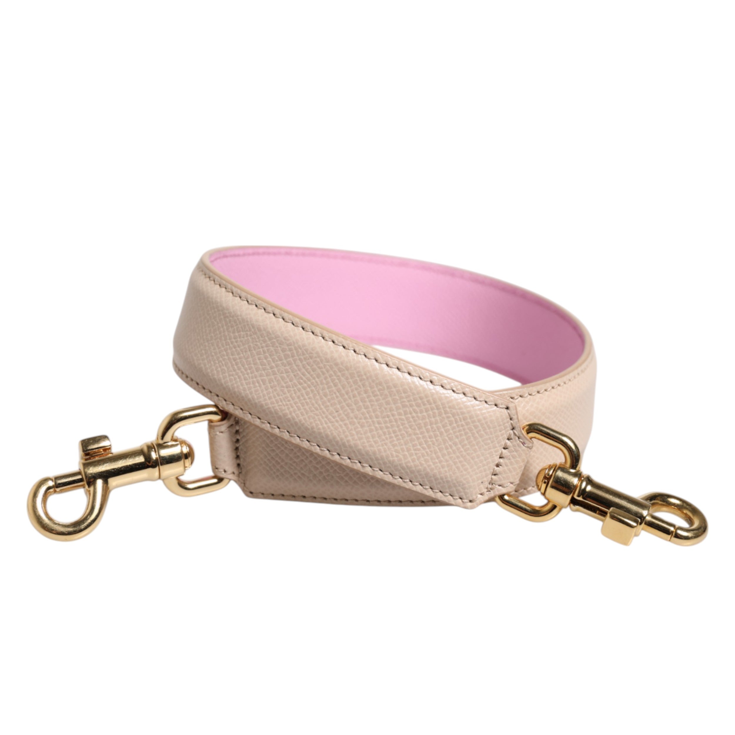 Dolce & Gabbana Beige Rosa Läderväska Tillbehör Axelrem