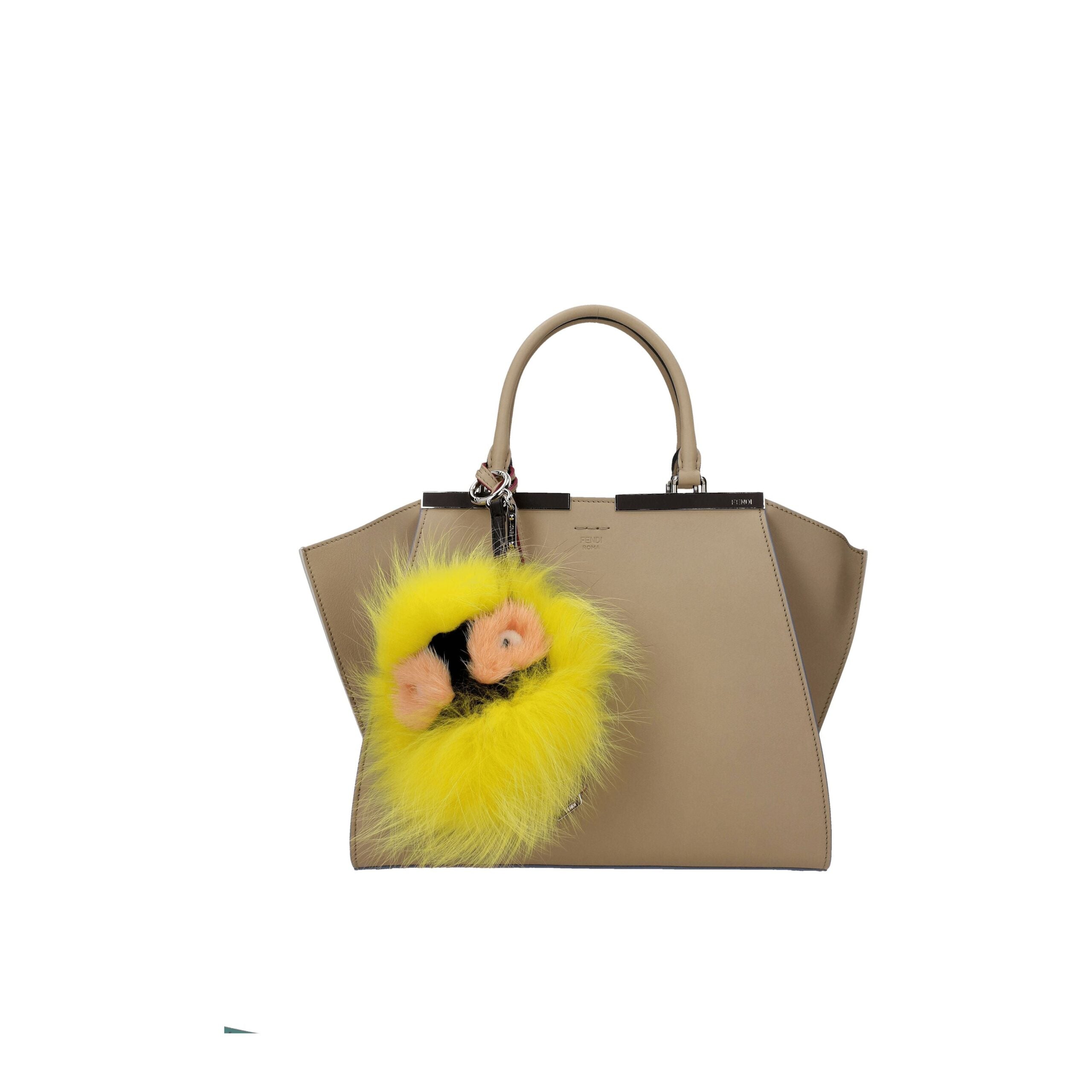 Fendi Gula Pälsnyckelringar
