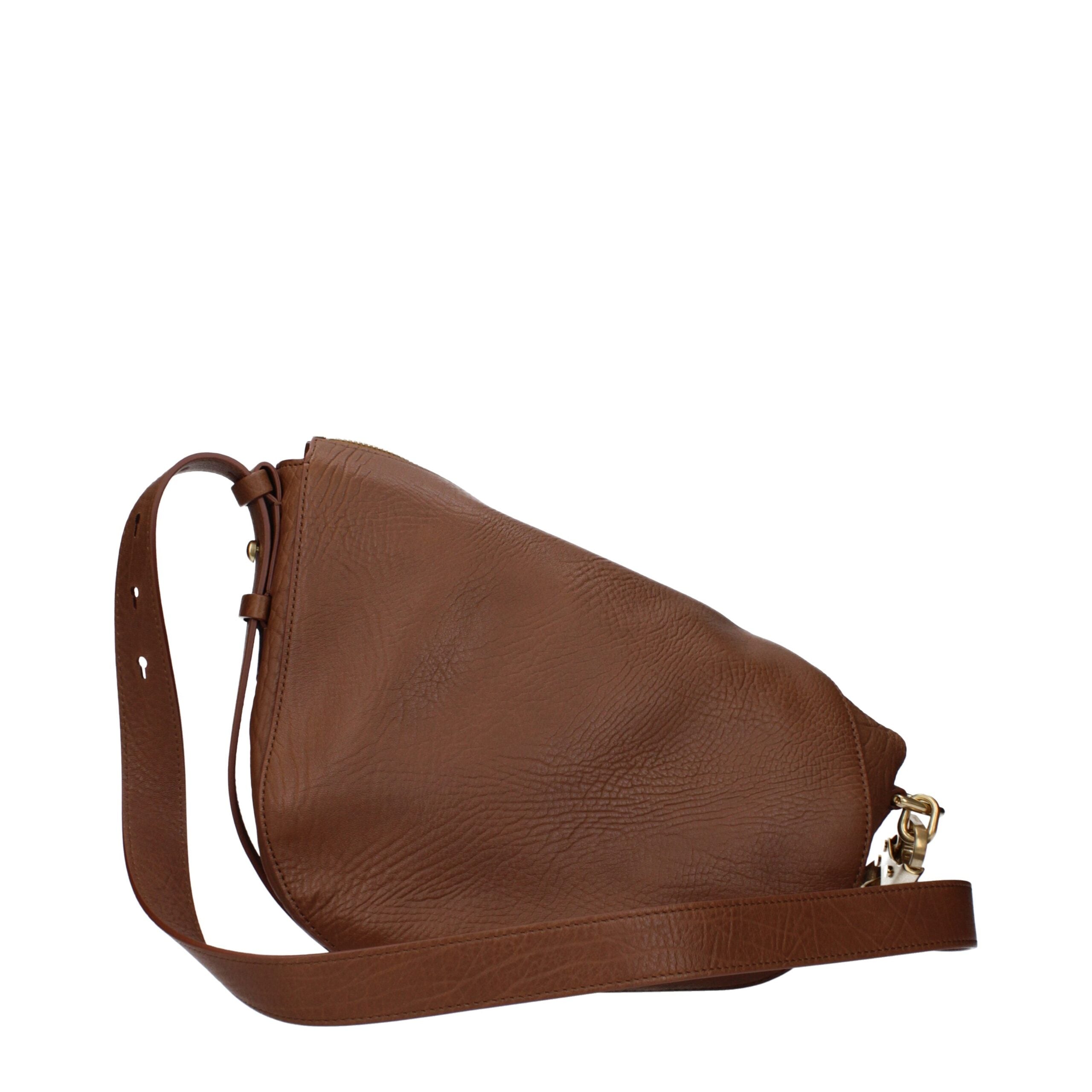 Burberry bruna läderaxelväskor