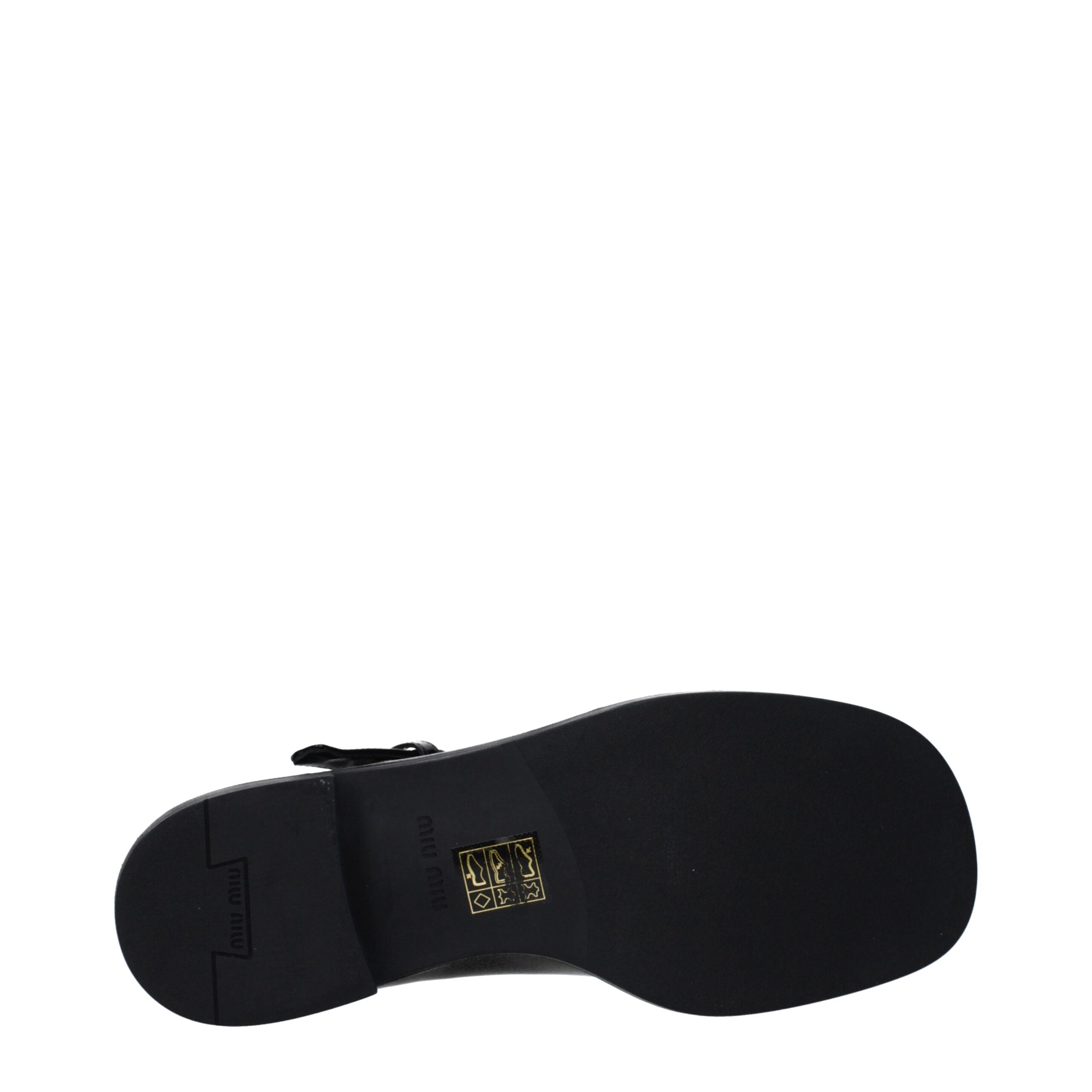 Miu Miu svarta slip-on loafers i läder