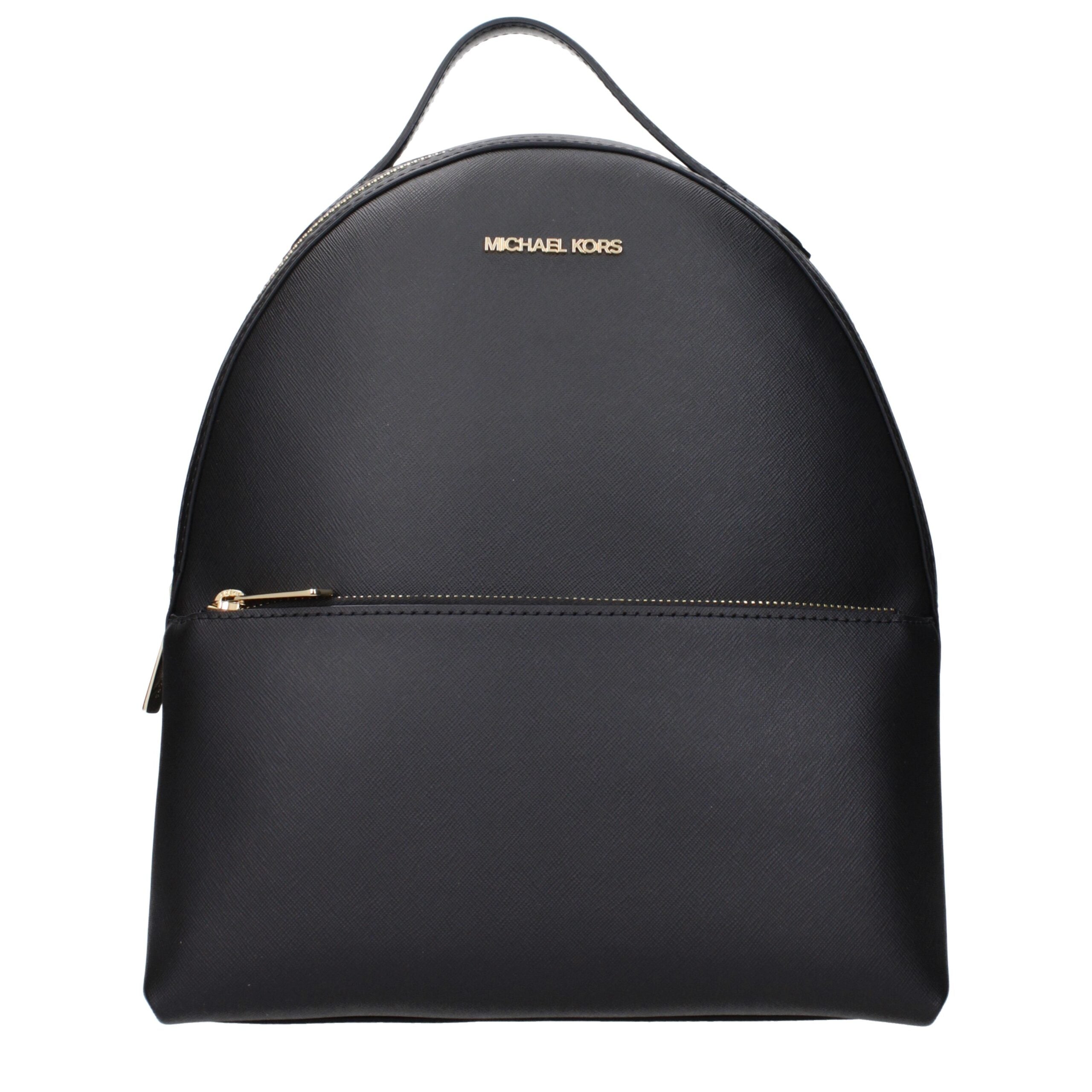 Michael Kors svarta läderryggsäckar