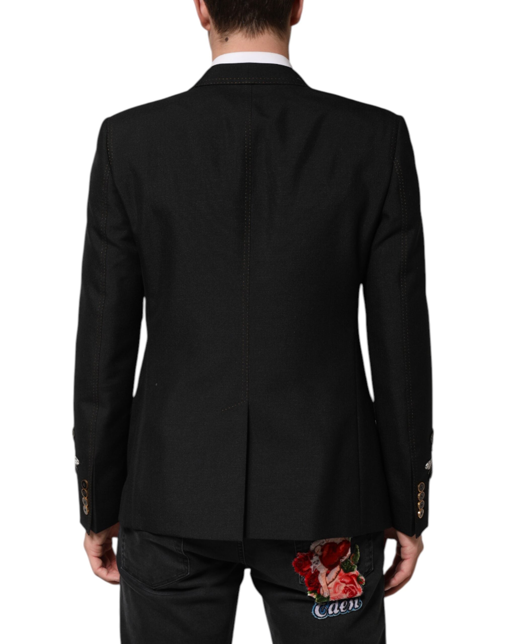 Dolce & Gabbana svart kavaj med bikrona och utsmyckad kavaj