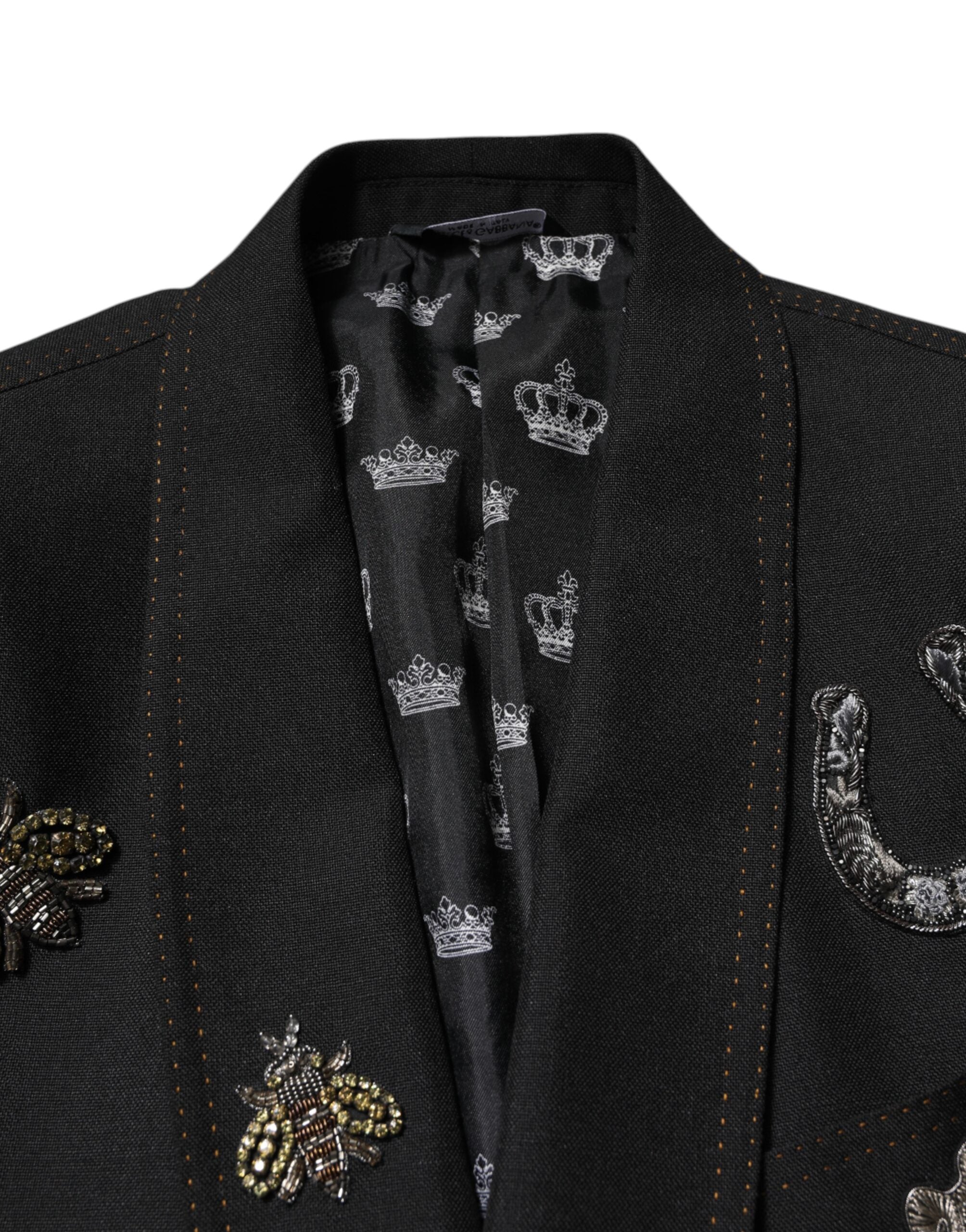 Dolce & Gabbana svart kavaj med bikrona och utsmyckad kavaj