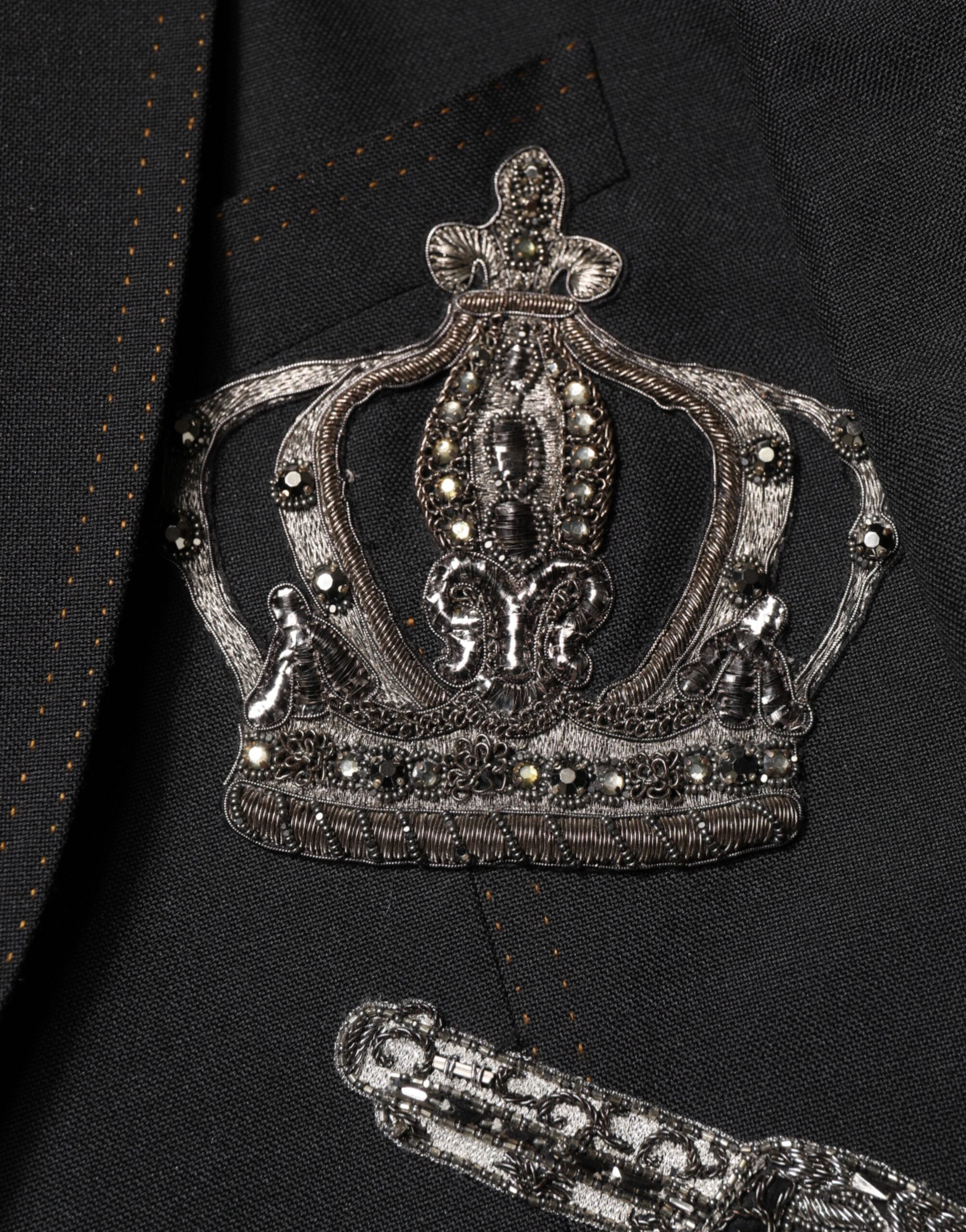 Dolce & Gabbana svart kavaj med bikrona och utsmyckad kavaj