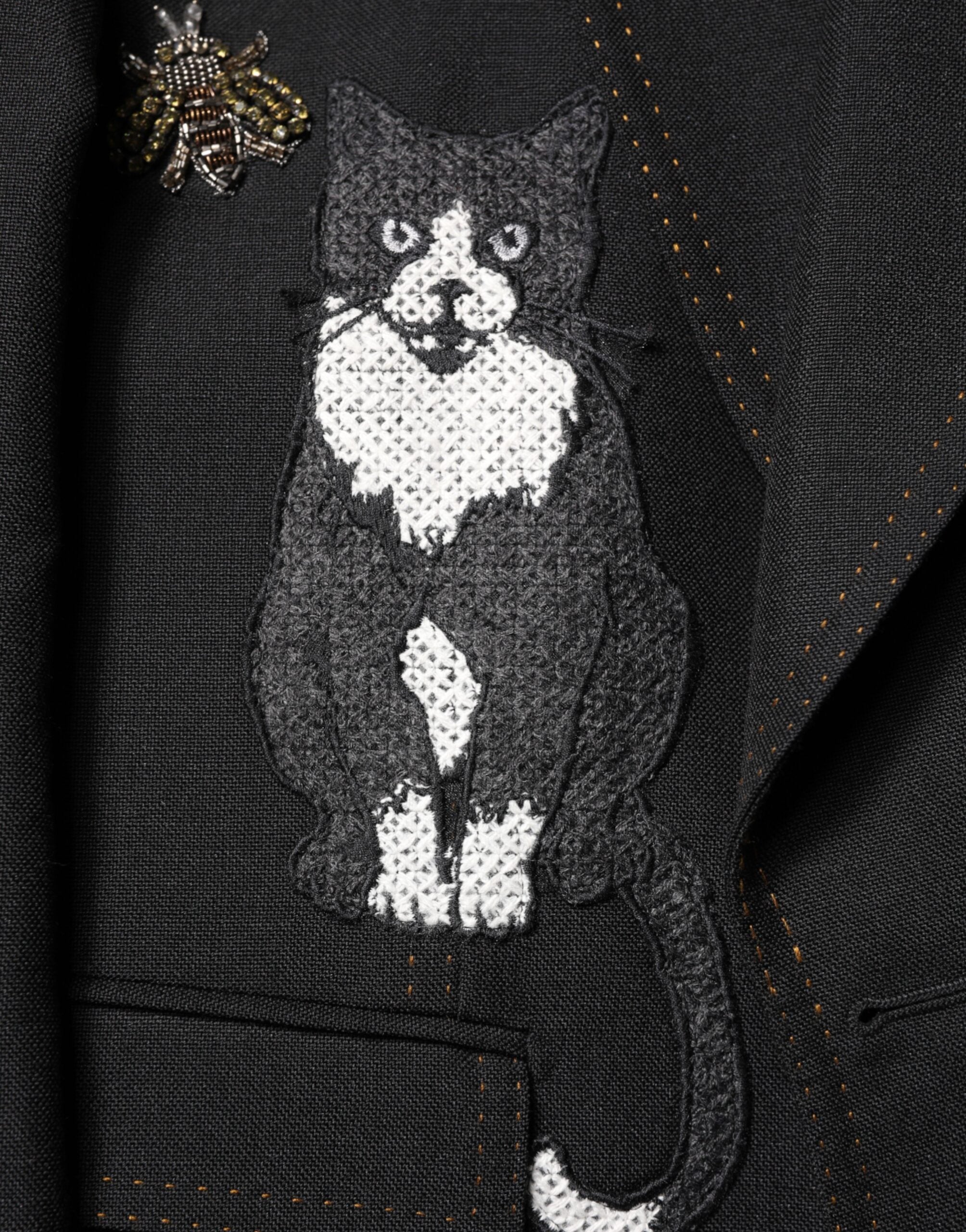 Dolce & Gabbana svart kavaj med bikrona och utsmyckad kavaj