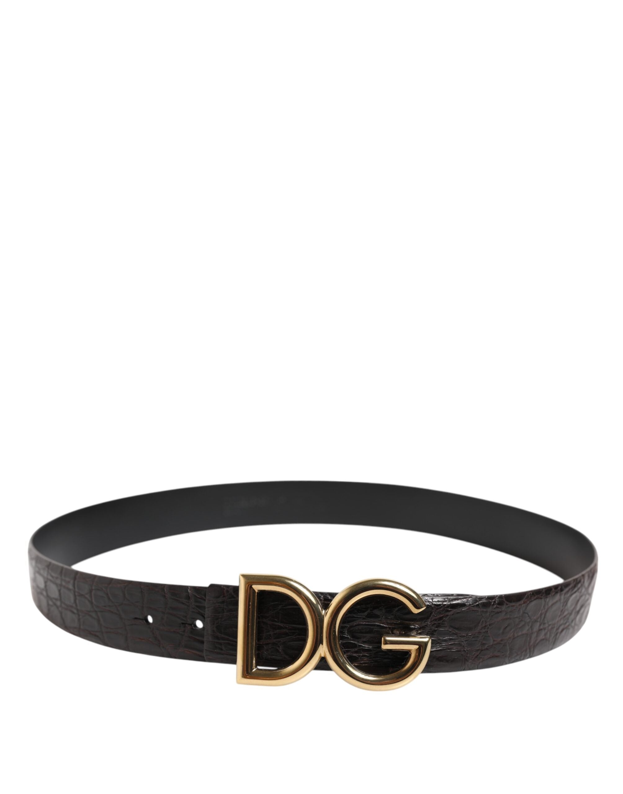Dolce & Gabbana Svart Exotiskt Läderbälte med DG-Logotypspänne