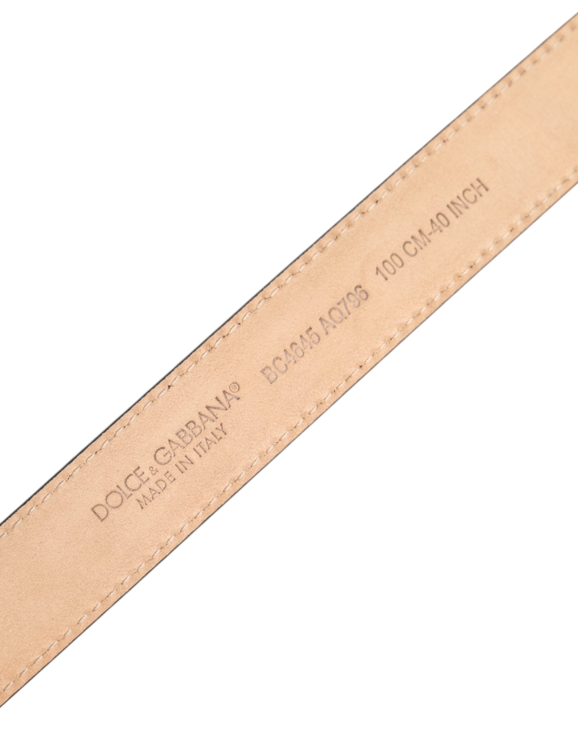 Dolce & Gabbana Metallic Läderbälte Silverfärgat Logotypspänne