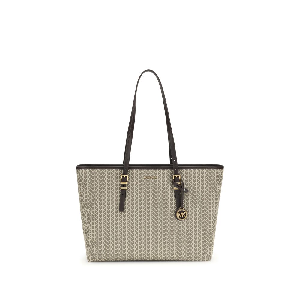 Michael Kors Quinn stor jacquardväska med logotyp