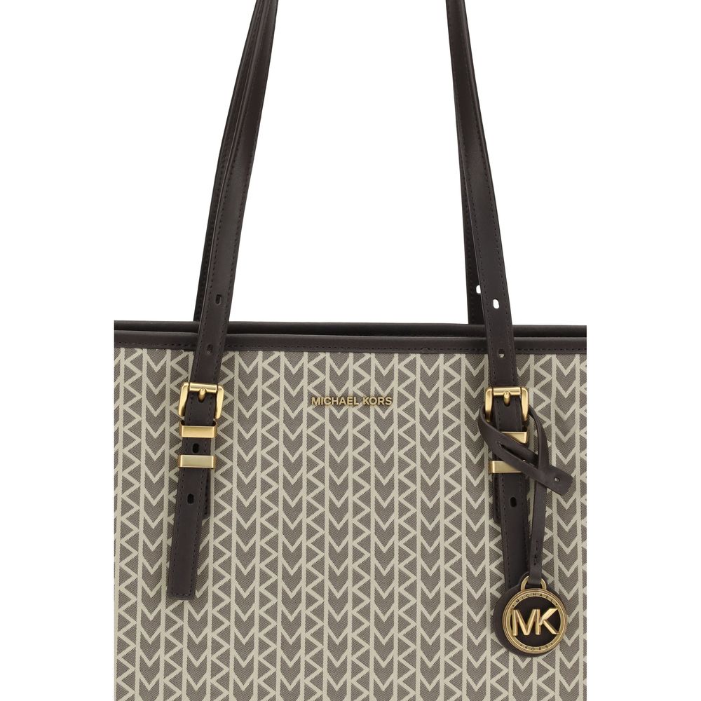 Michael Kors Quinn stor jacquardväska med logotyp