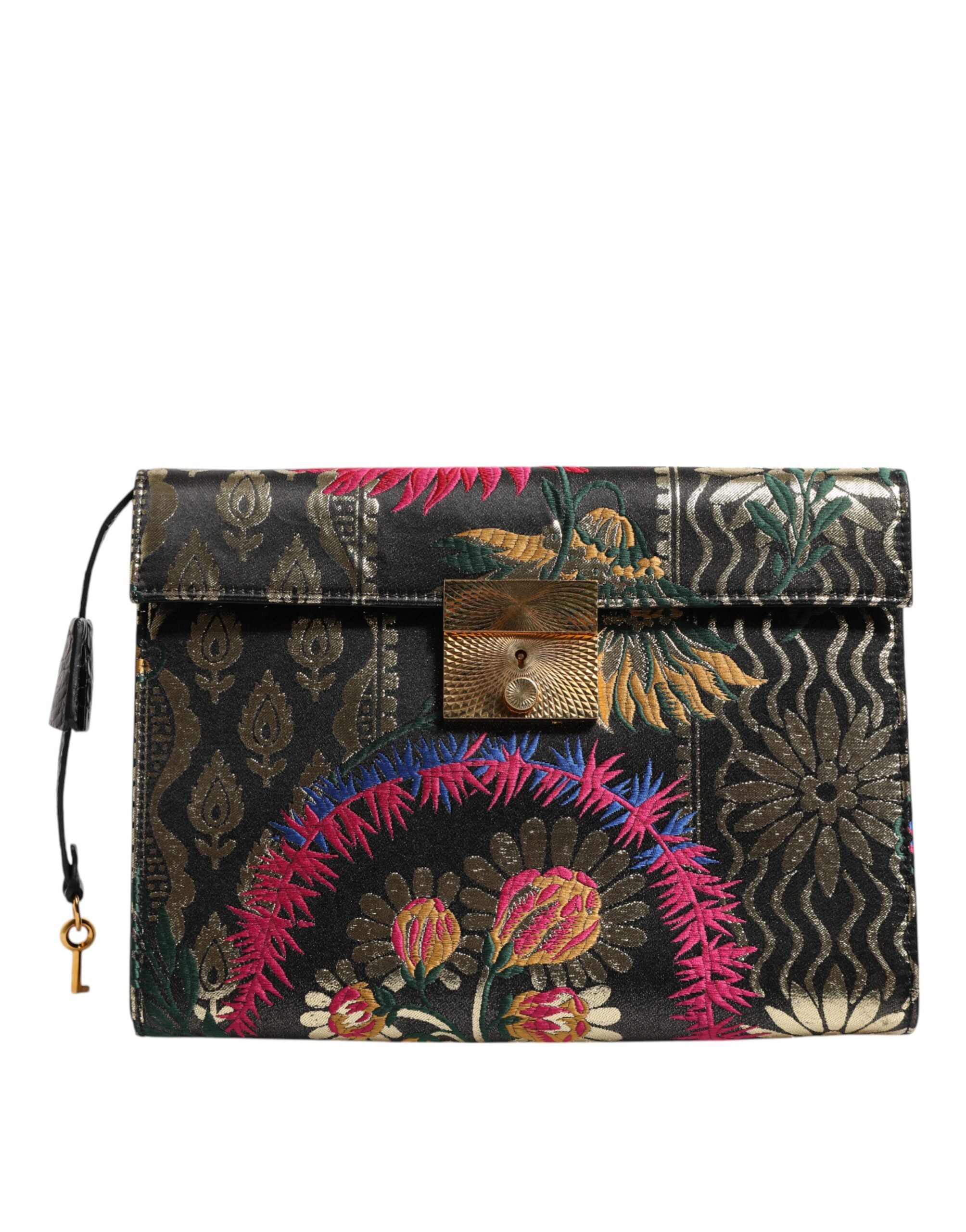 Dolce & Gabbana flerfärgad jacquard blommig dokumentportfölj