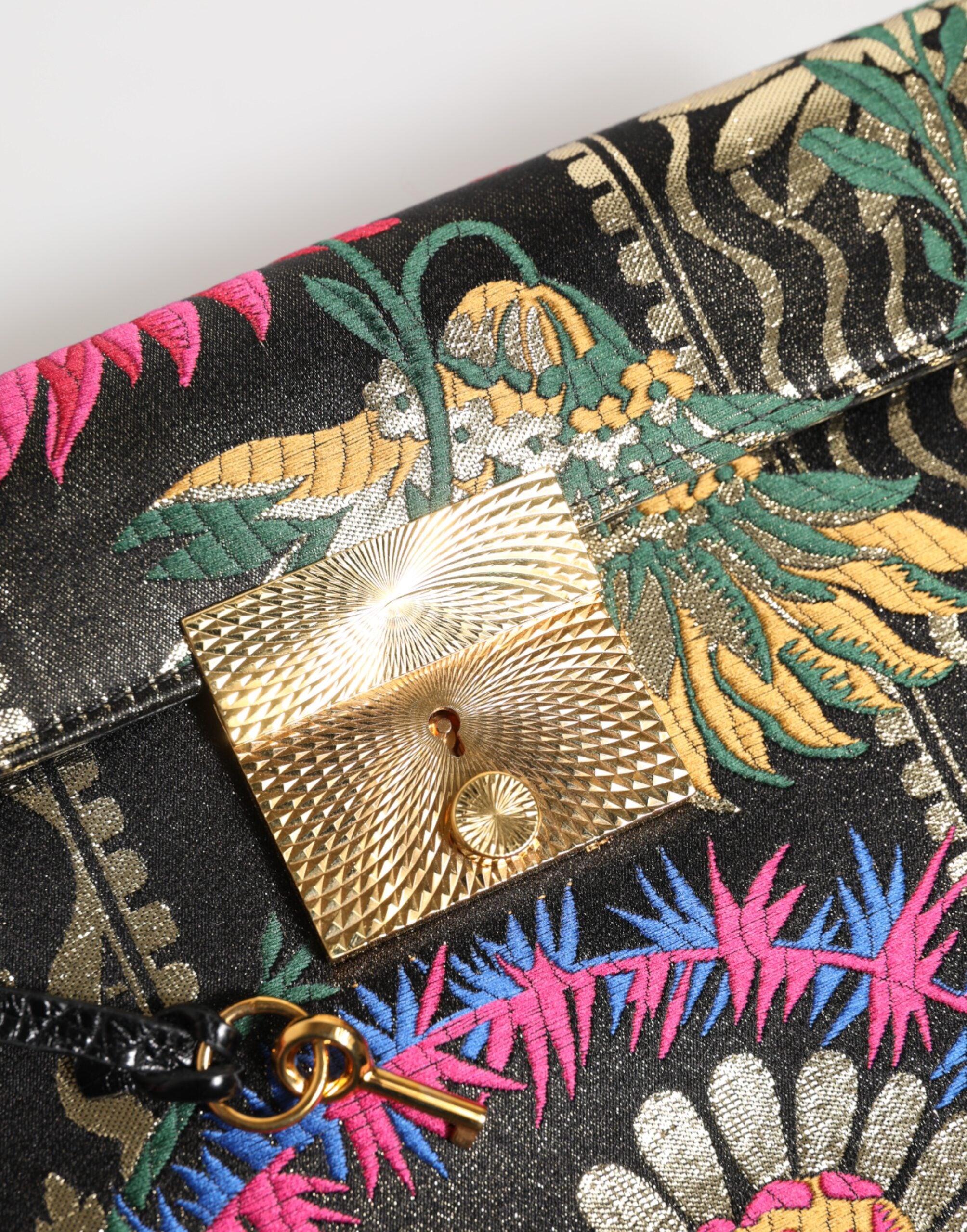 Dolce & Gabbana flerfärgad jacquard blommig dokumentportfölj