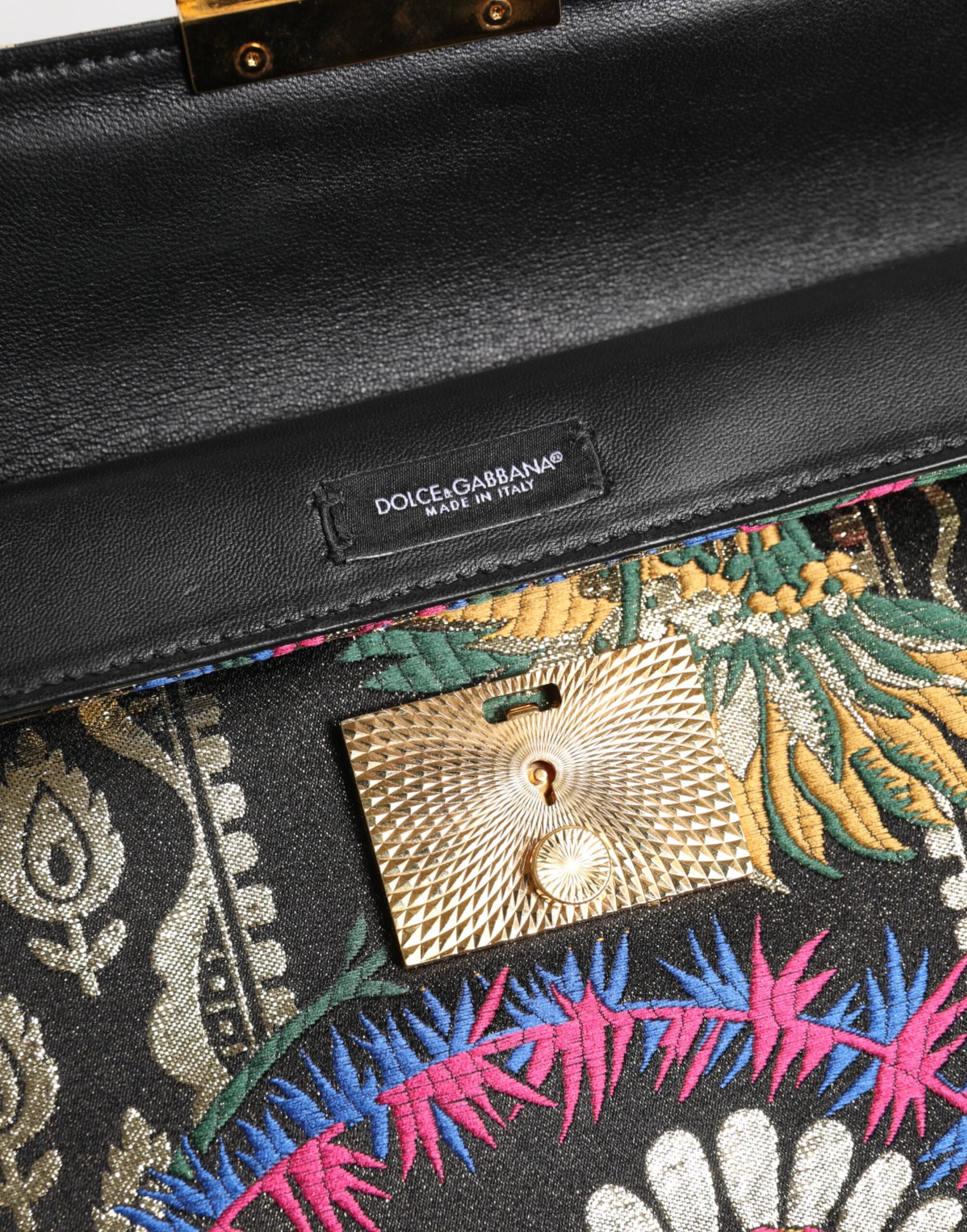 Dolce & Gabbana flerfärgad jacquard blommig dokumentportfölj