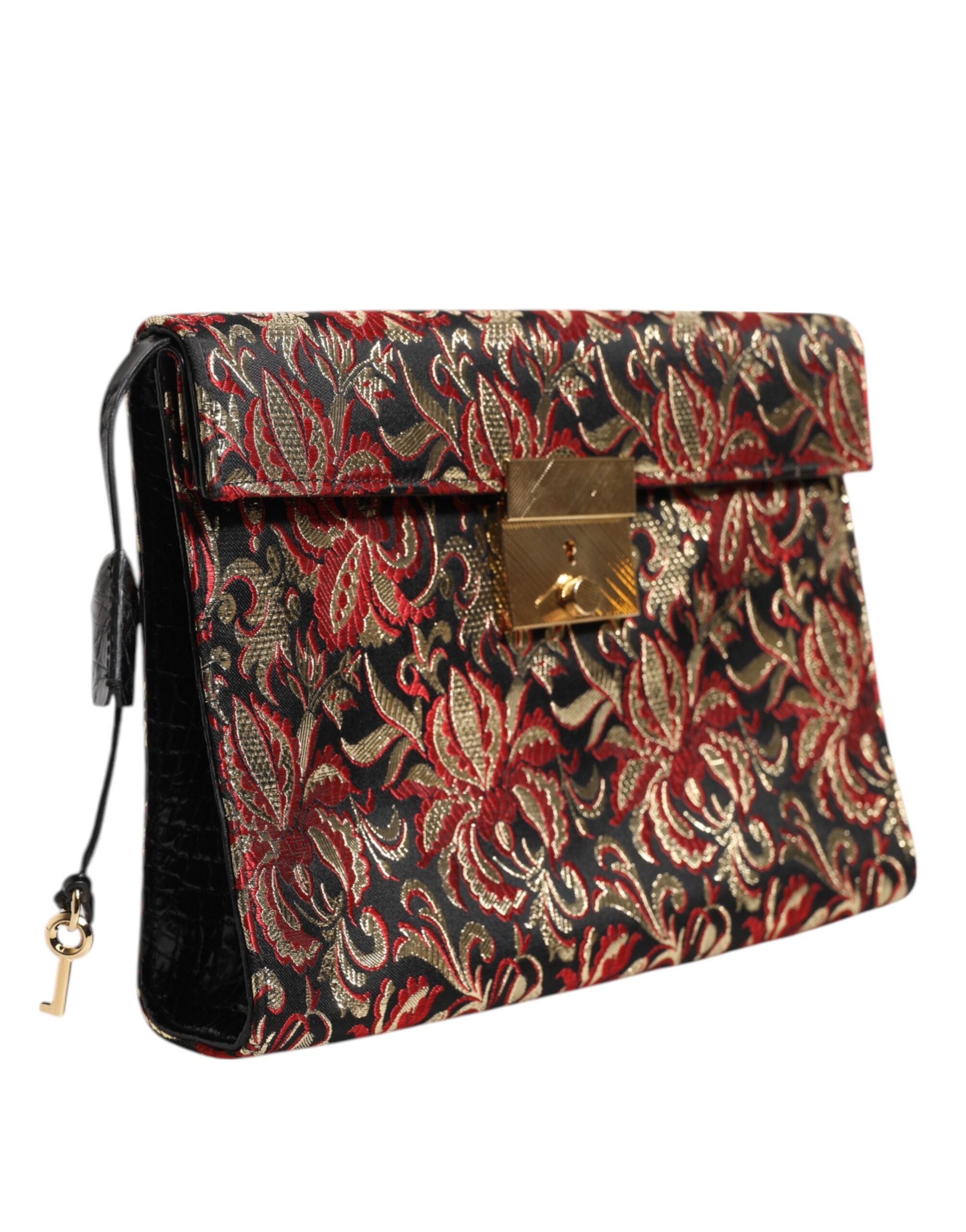 Dolce & Gabbana flerfärgad jacquard blommig dokumentportfölj