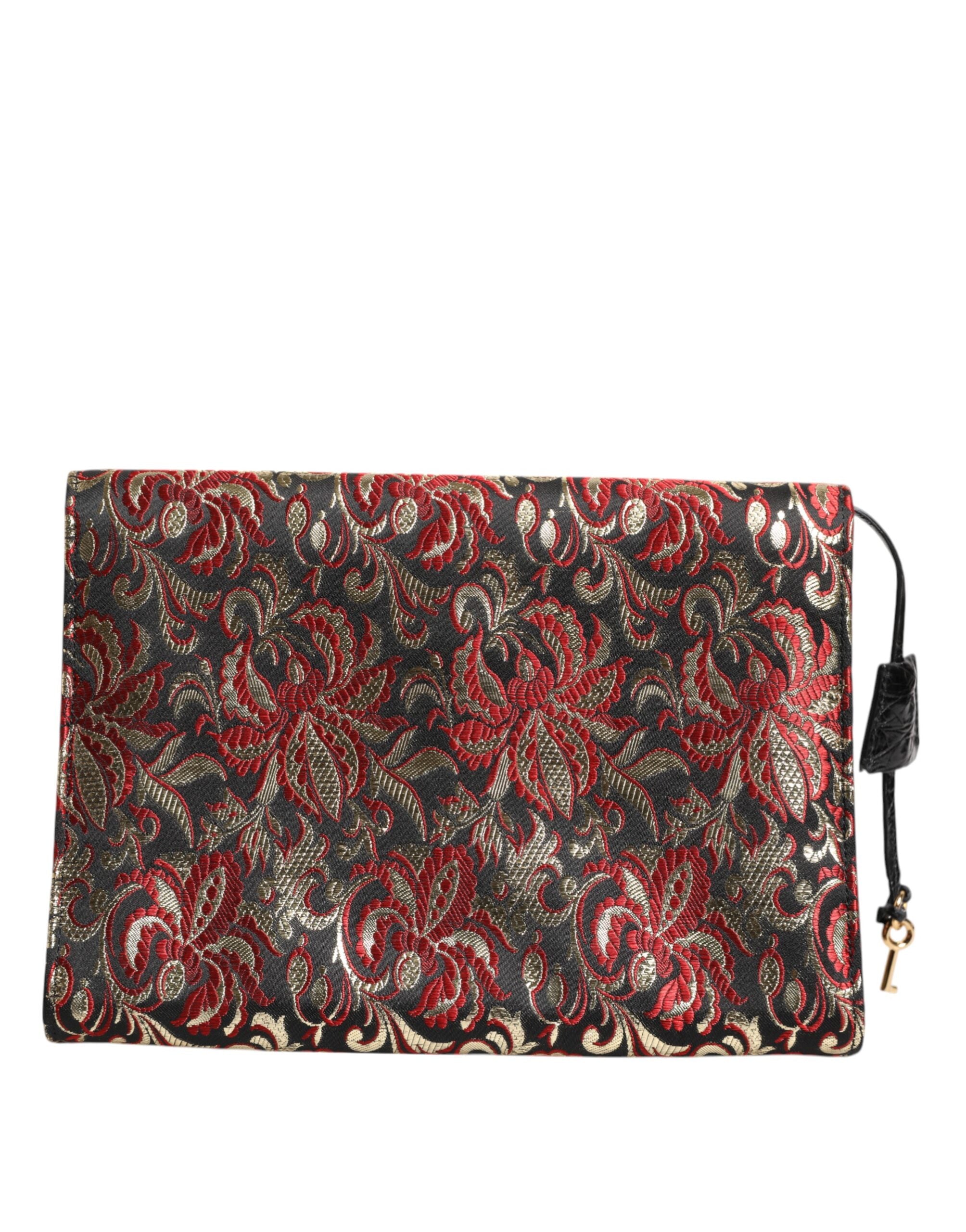 Dolce & Gabbana flerfärgad jacquard blommig dokumentportfölj