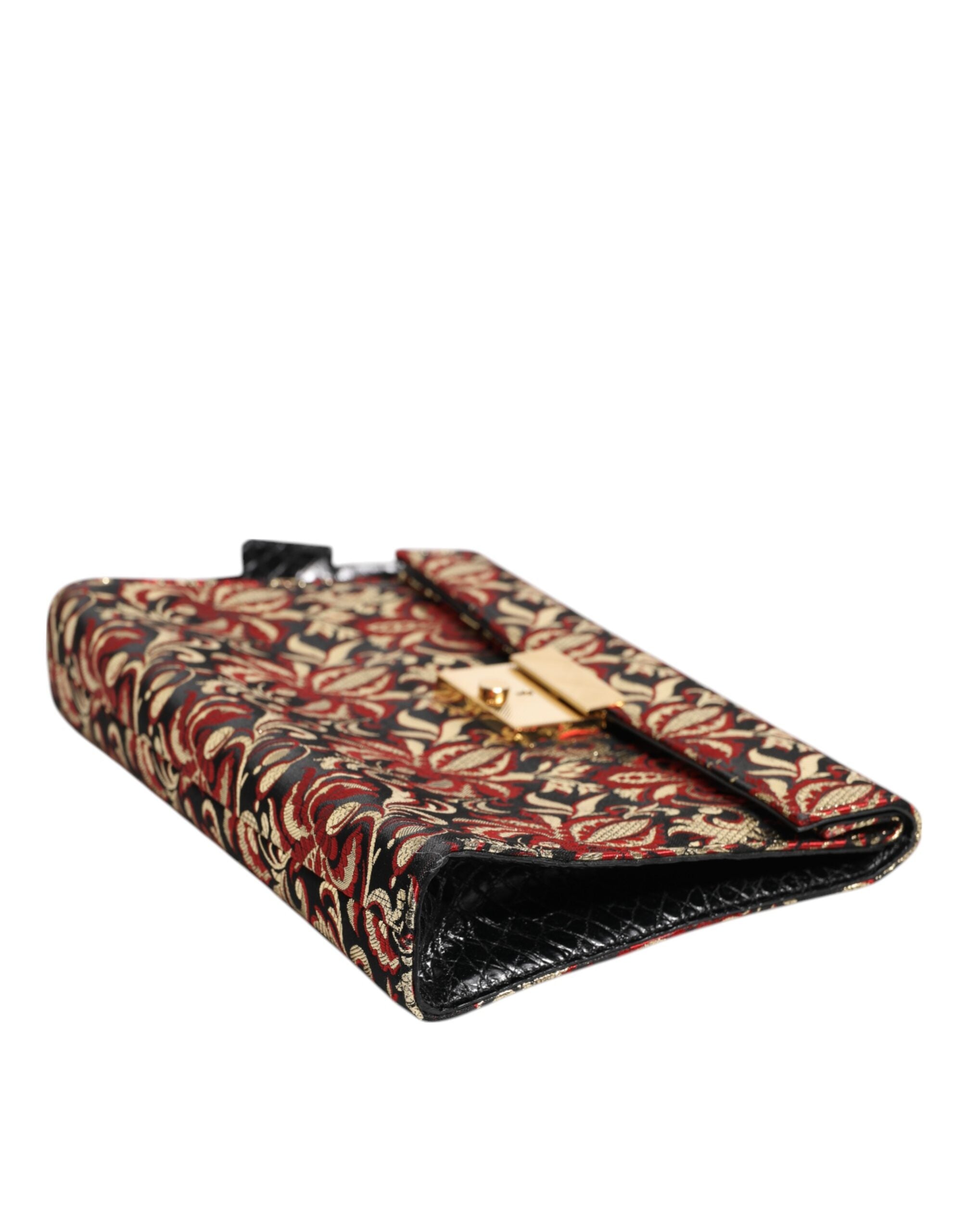 Dolce & Gabbana flerfärgad jacquard blommig dokumentportfölj