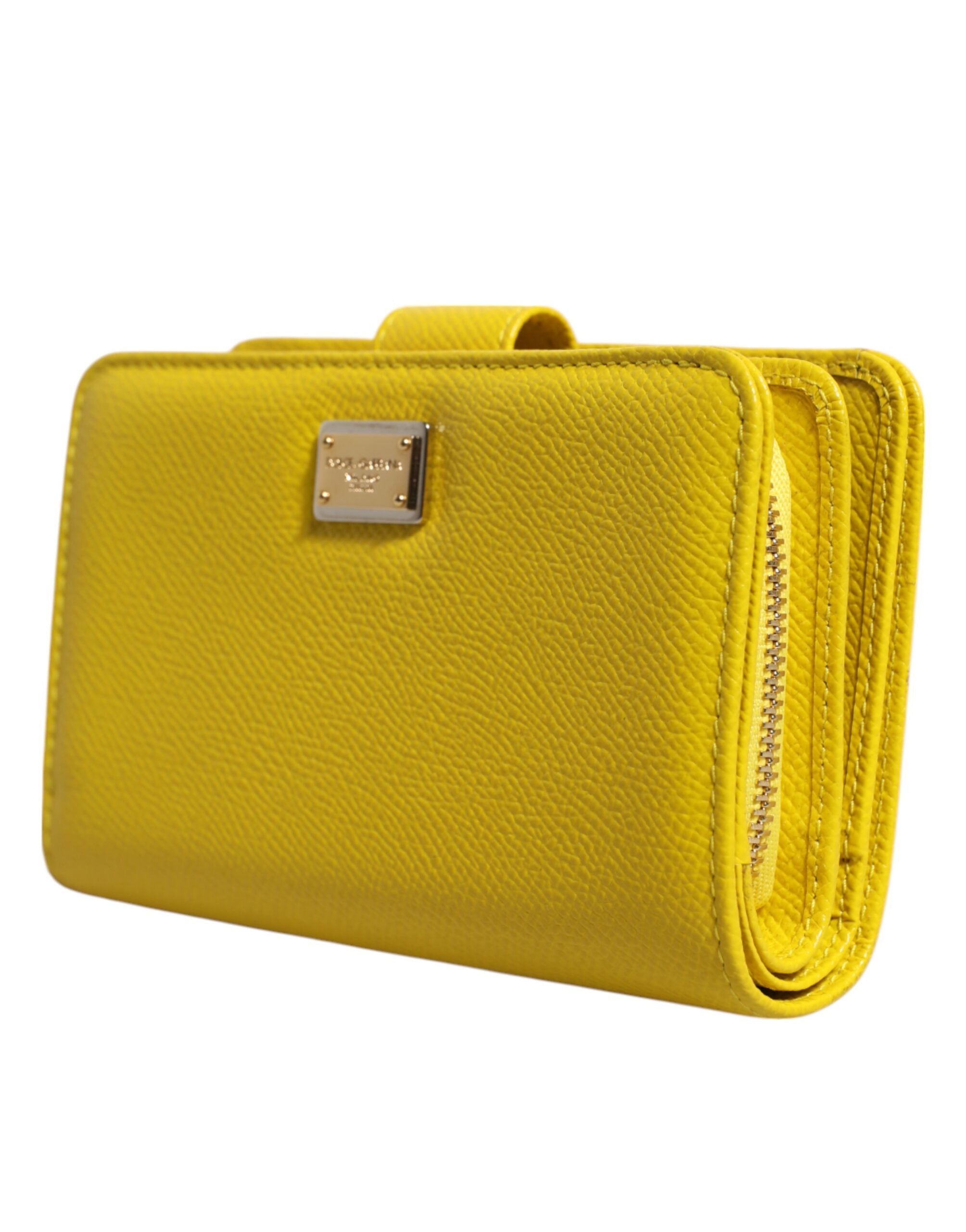 Dolce & Gabbana Gul Läder Bifold Continental Clutch Plånbok