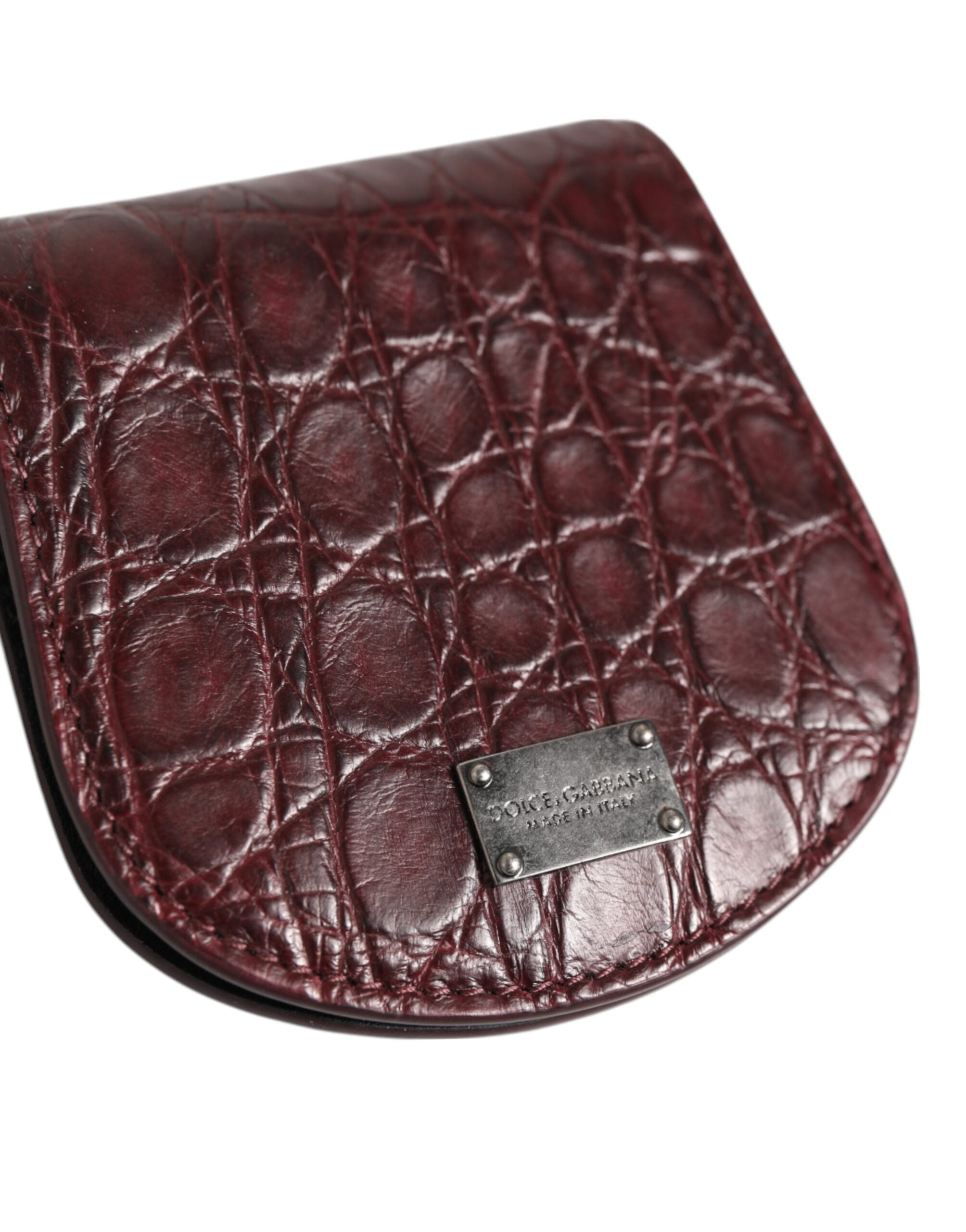 Dolce & Gabbana – Burgundy – Kondomfodral med mynt och exotisk hud – Plånbok