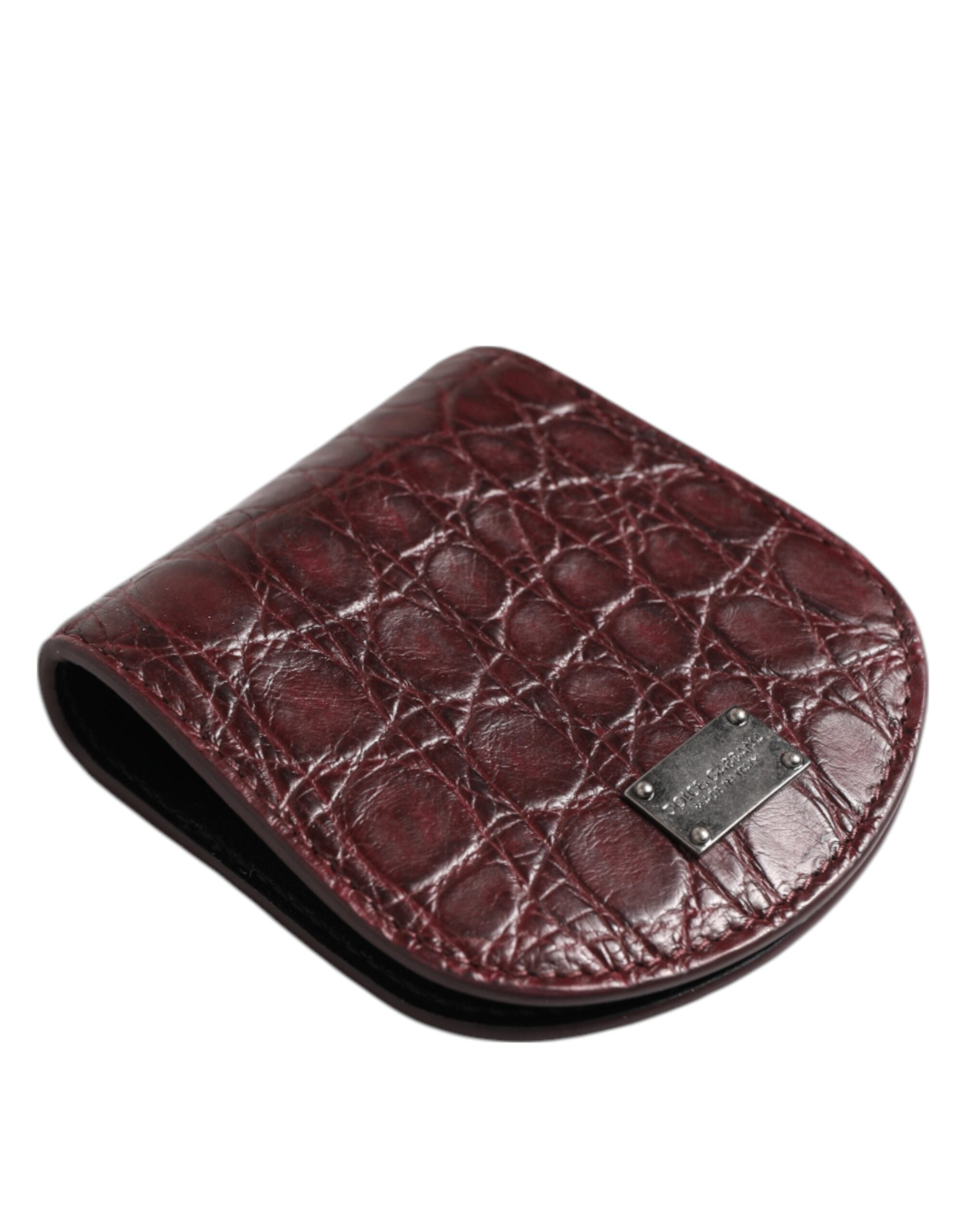 Dolce & Gabbana – Burgundy – Kondomfodral med mynt och exotisk hud – Plånbok