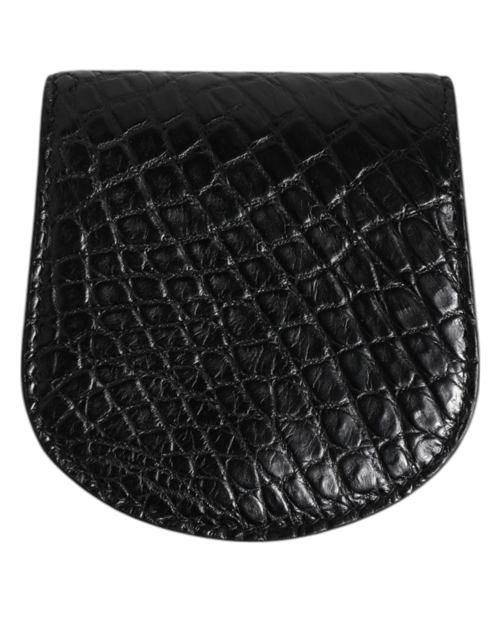 Dolce & Gabbana Svart Kondomfodral med Mynt och Exotisk Hud, Plånbok
