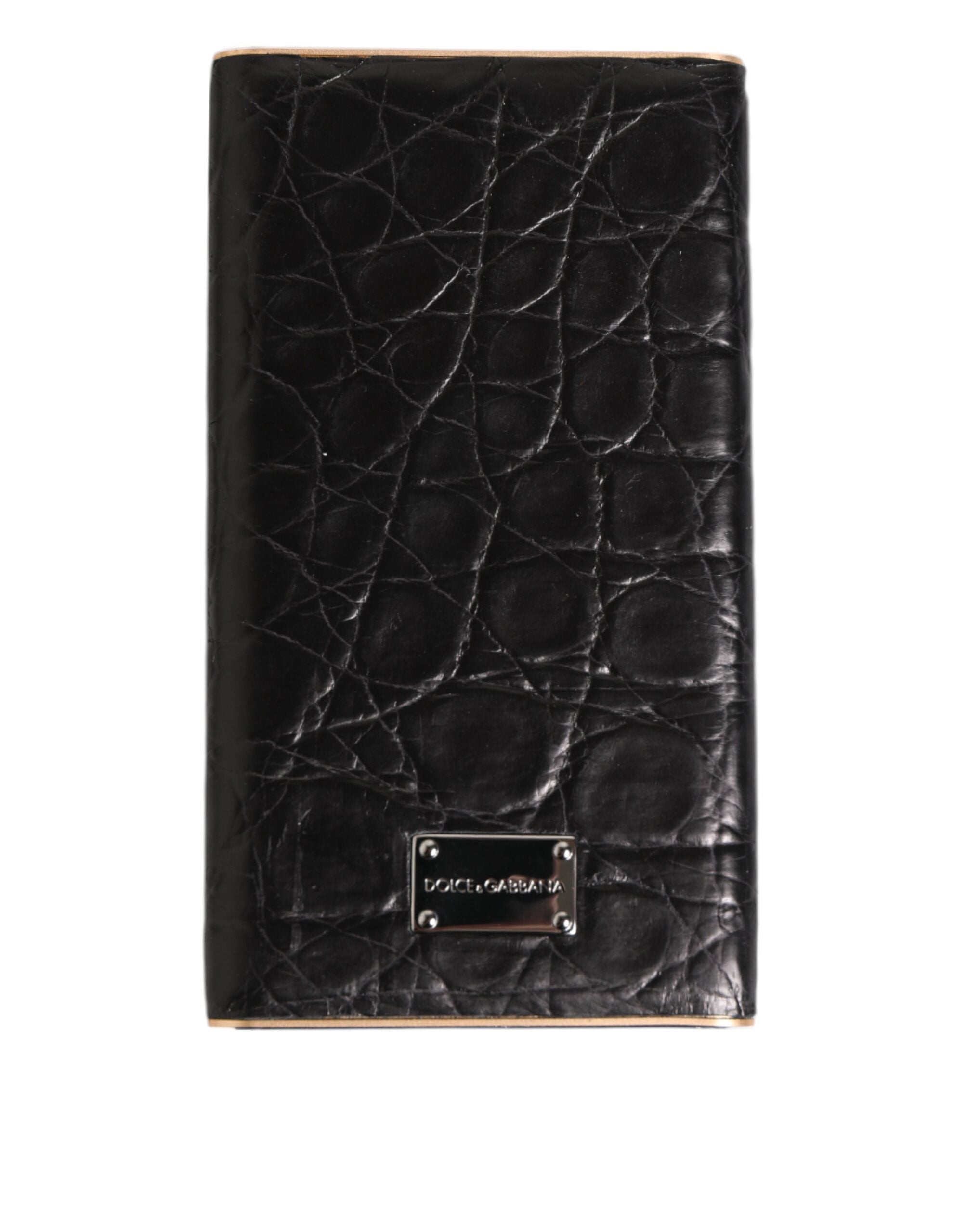 Dolce & Gabbana Svart Läder Exotisk Hud 3000mAh Powerbank Laddare USB
