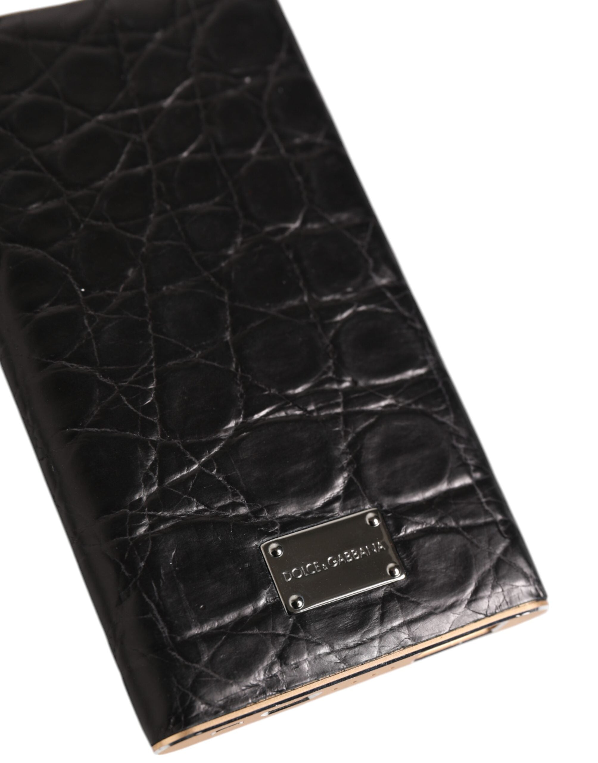 Dolce & Gabbana Svart Läder Exotisk Hud 3000mAh Powerbank Laddare USB