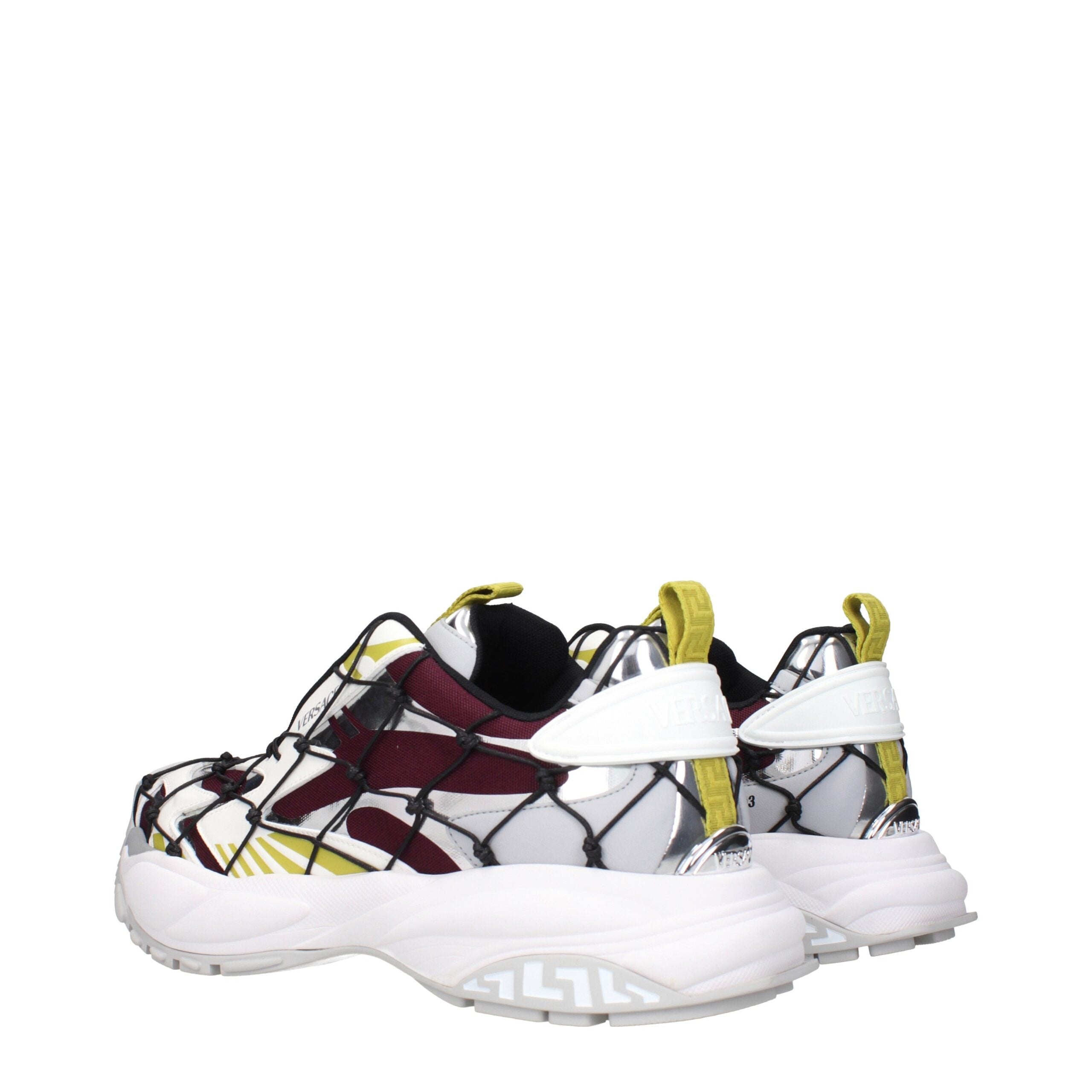 Versace Röda Tyg Athletic Sneakers