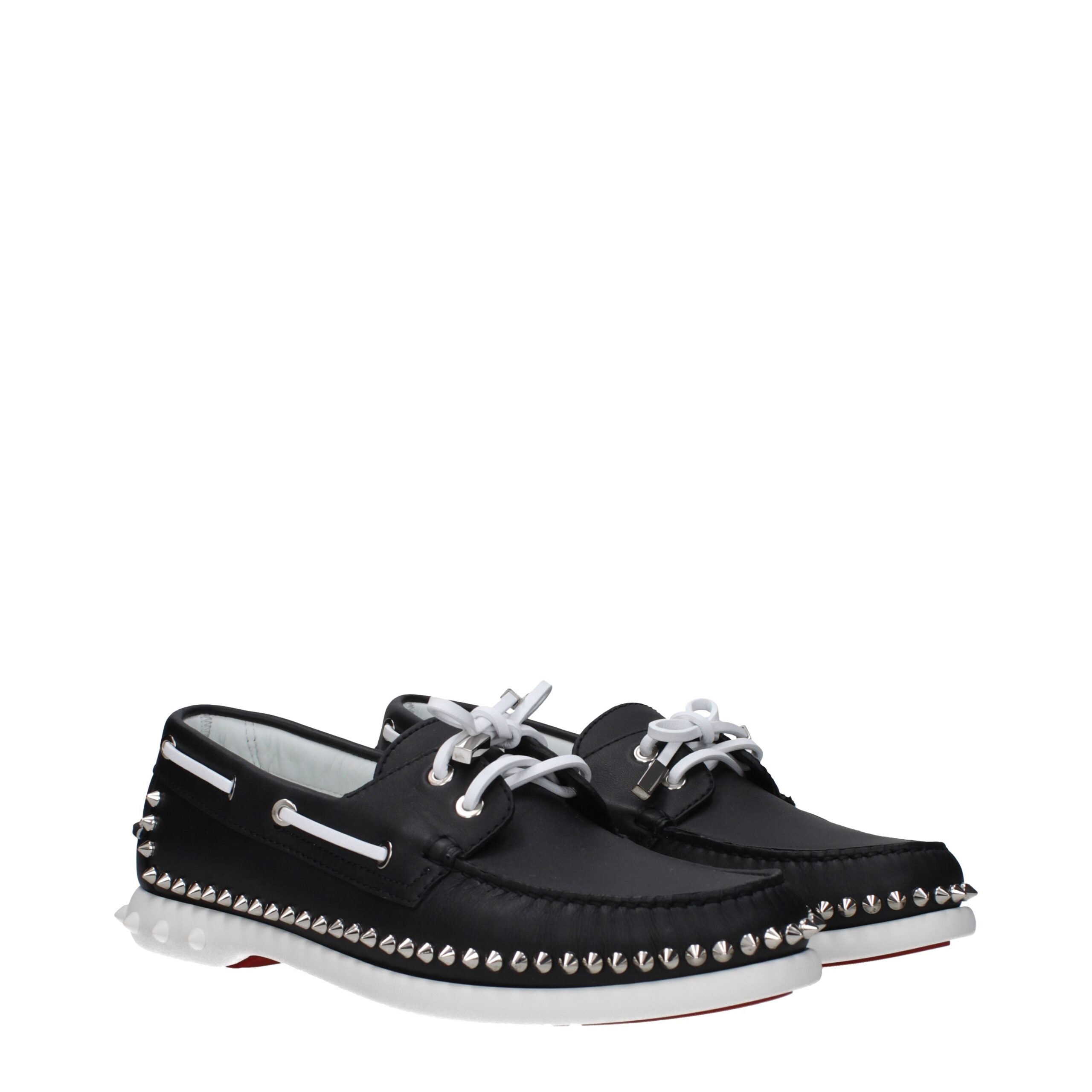 Christian Louboutin svarta slip-on loafers i läder