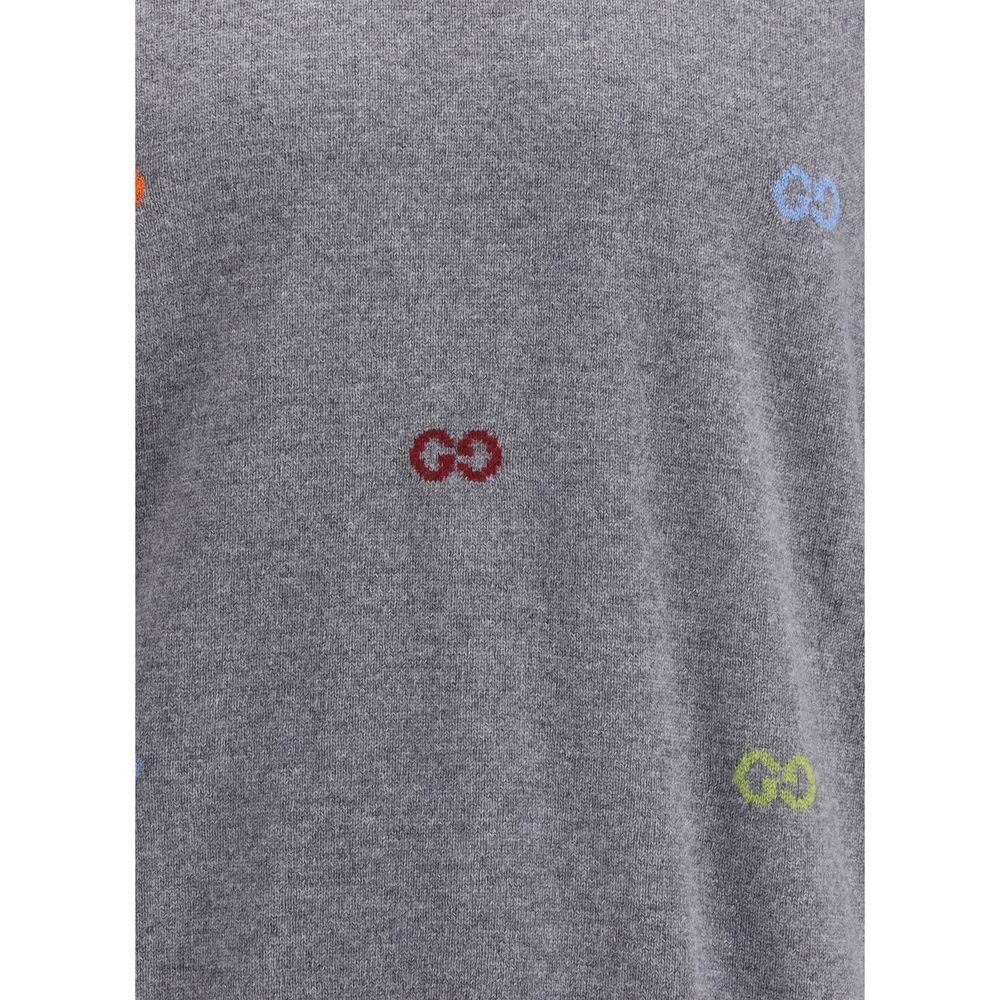 Gucci flerfärgad kashmirtröja med logotyp