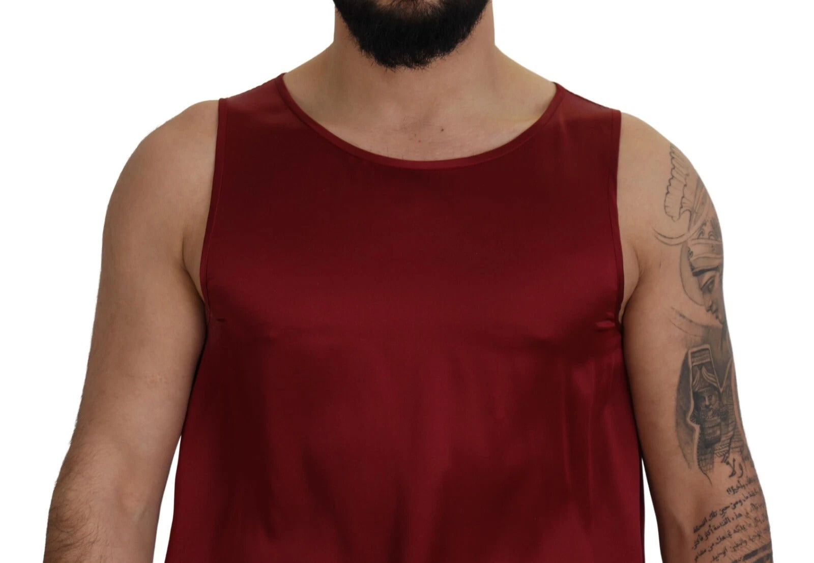 Dolce & Gabbana Röd Rundhalsad Ärmlös Siden-T-shirt