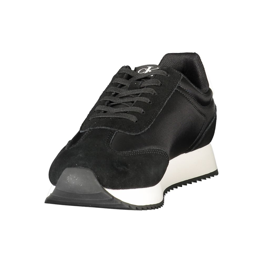 Calvin Klein svarta lädersneakers för män