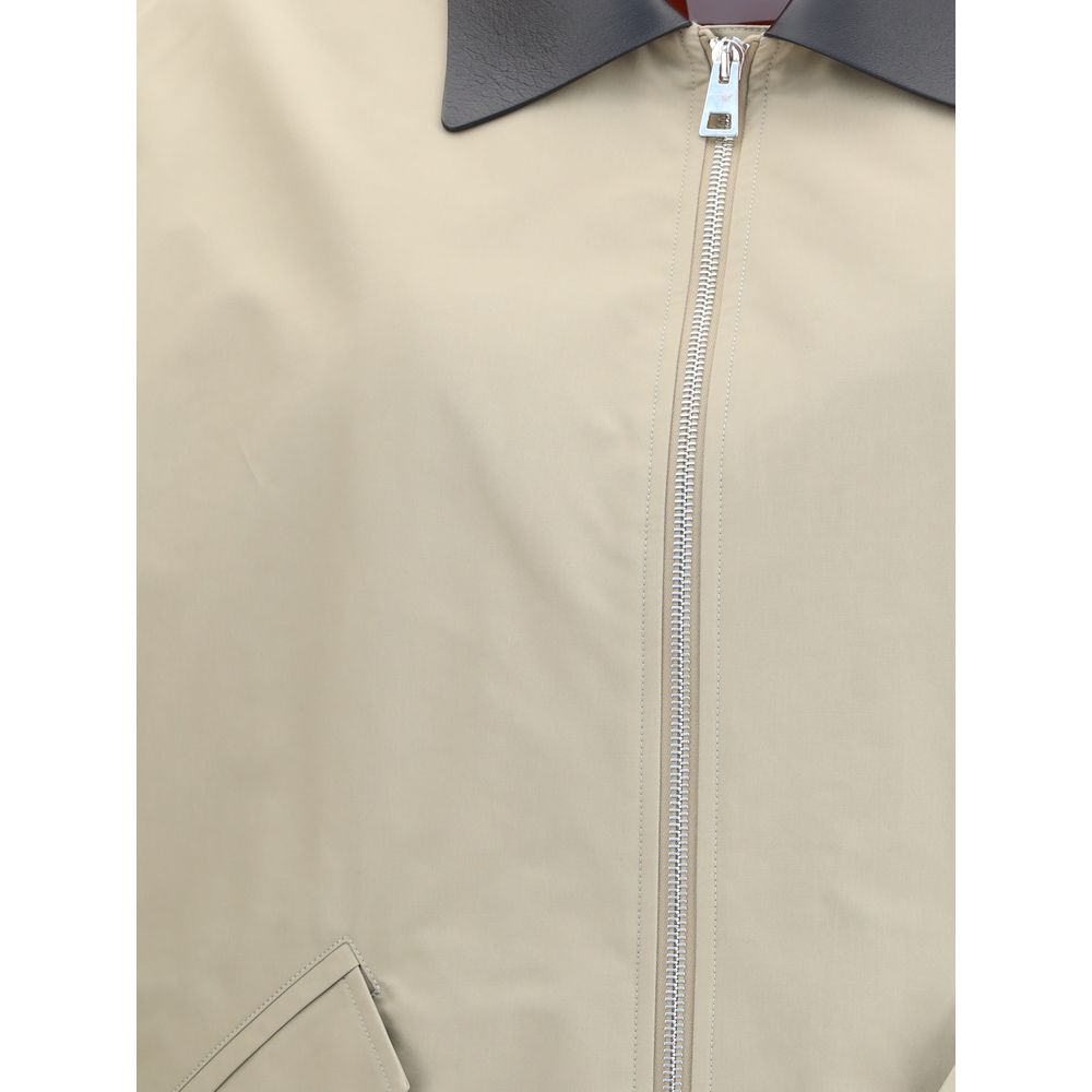 Givenchy Harrington-jacka i bomull med läderdetaljer