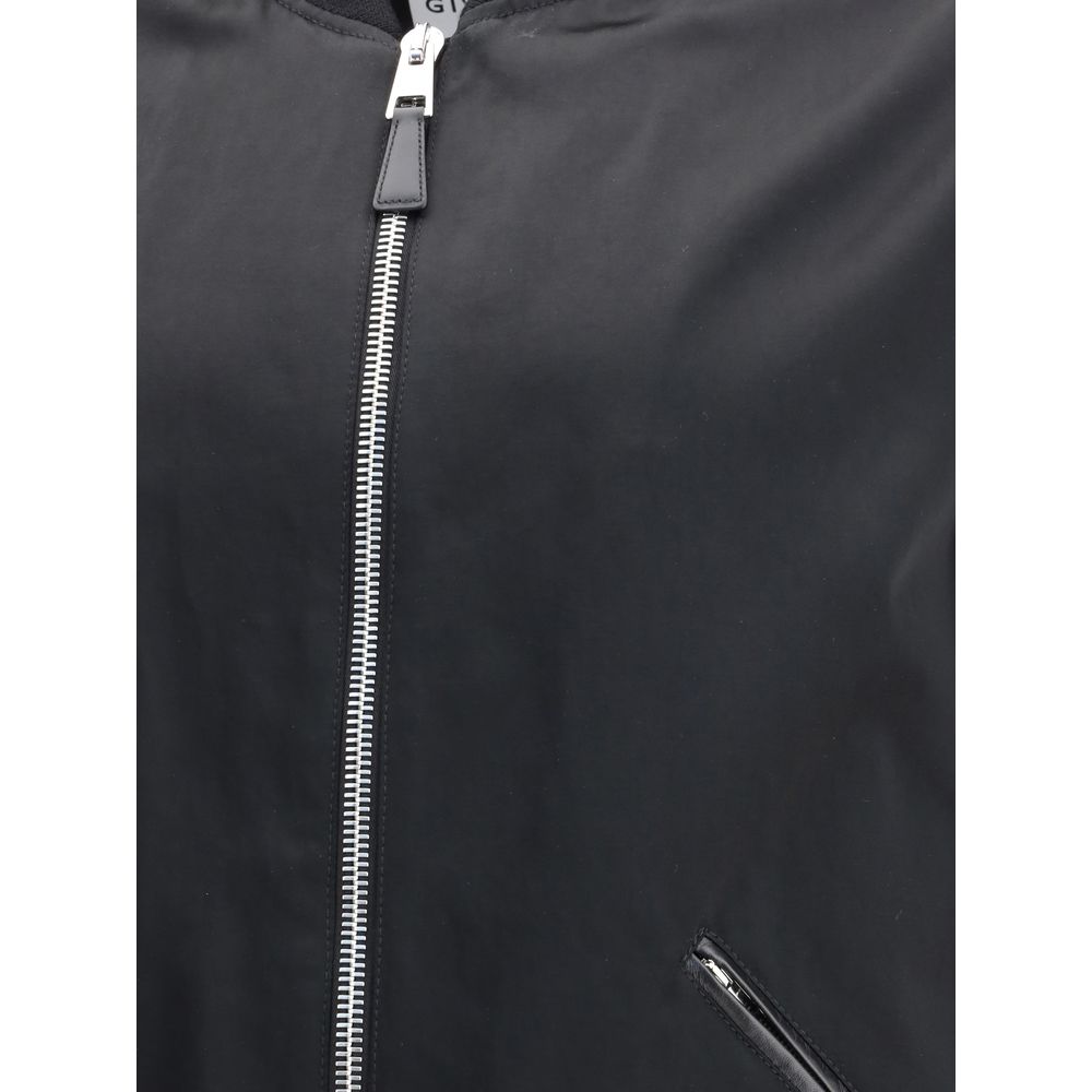Givenchy bomberjacka i läder och satin