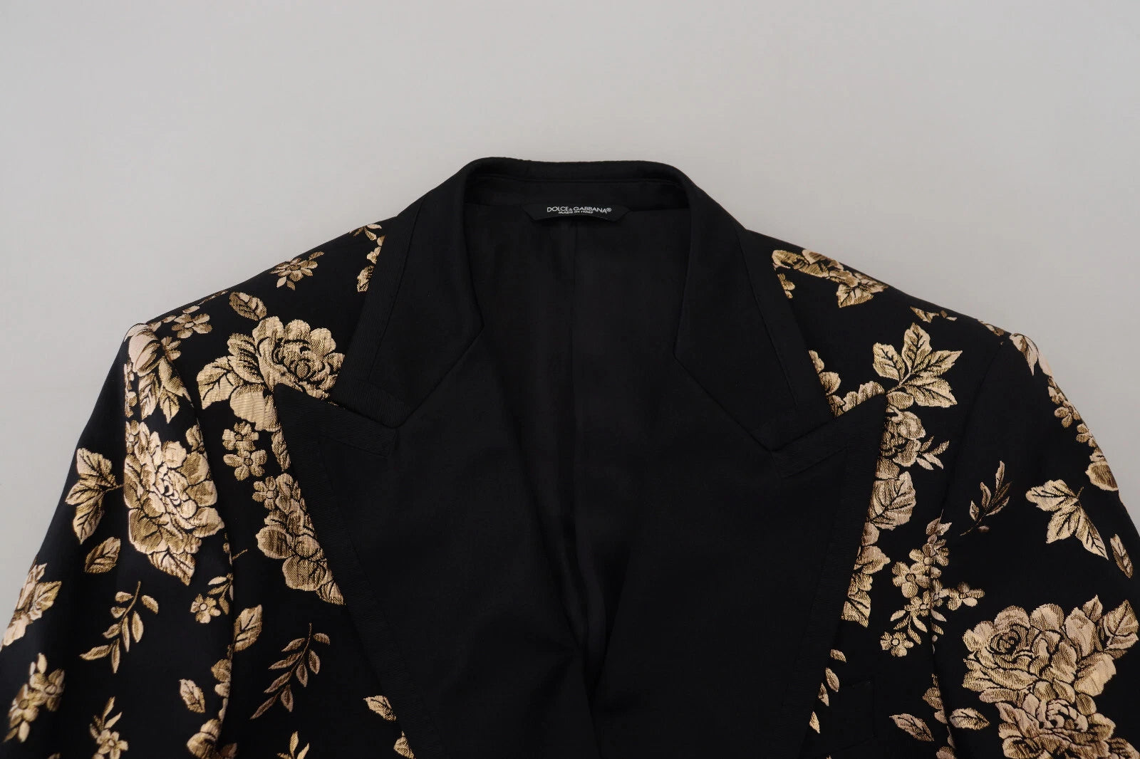 Dolce & Gabbana Guldsvart Blommig Broderad Kavaj